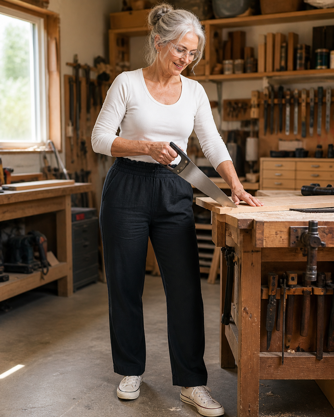 Black Pull up pants from A new day Elastic Waist any age.