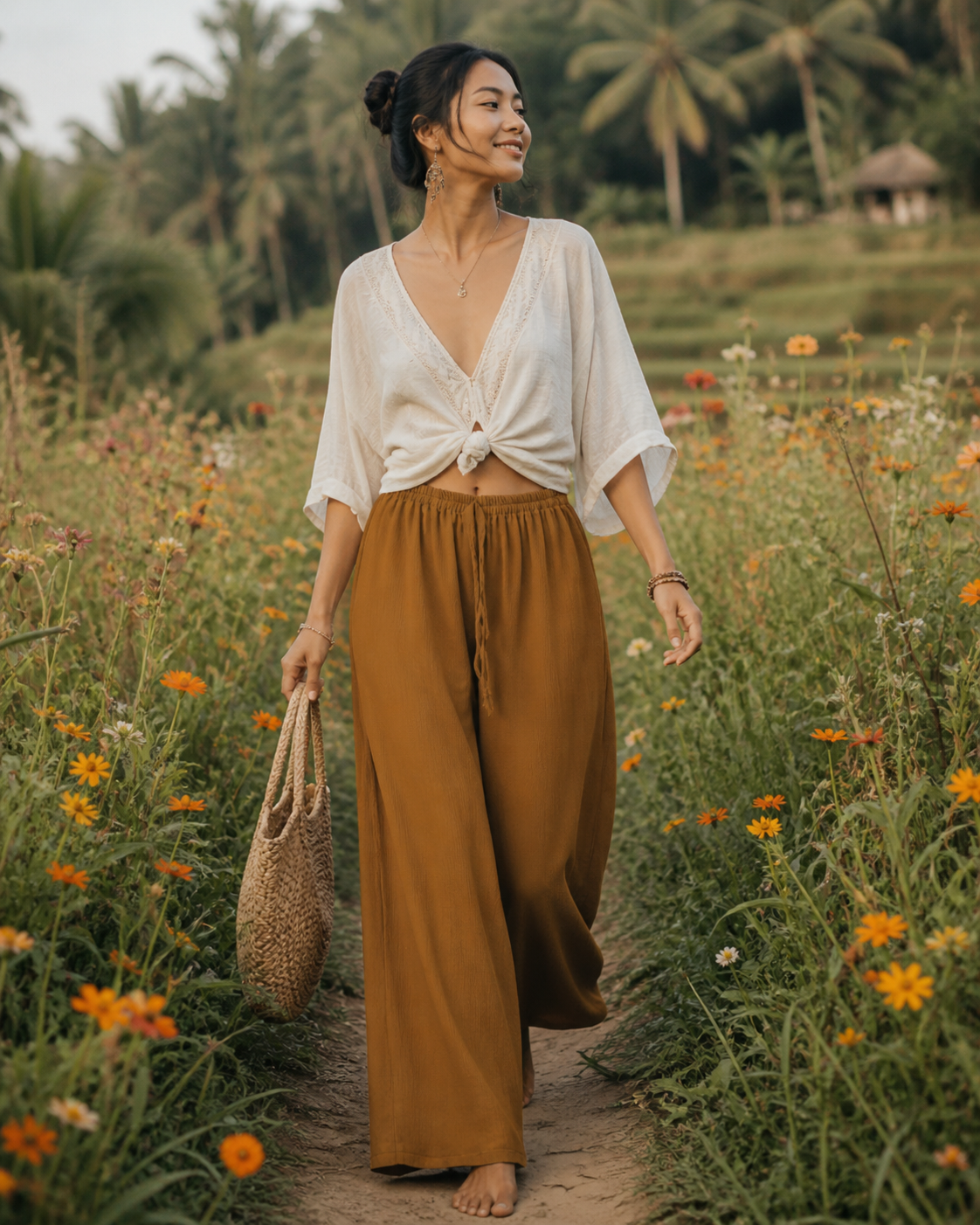 Bali Wide leg pants flowy fabric that creates freedom and confidence.