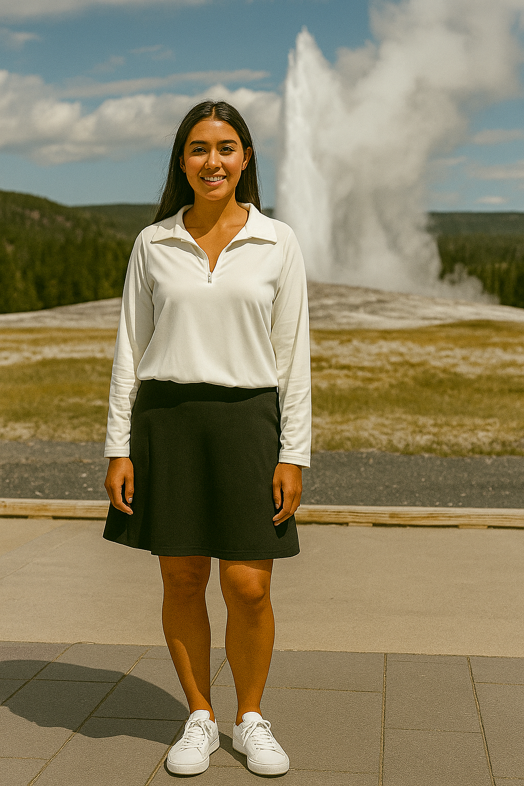 Athleta Half-Zip Pullover/Off white. front view. Total comfort-styled like bubble jacket.