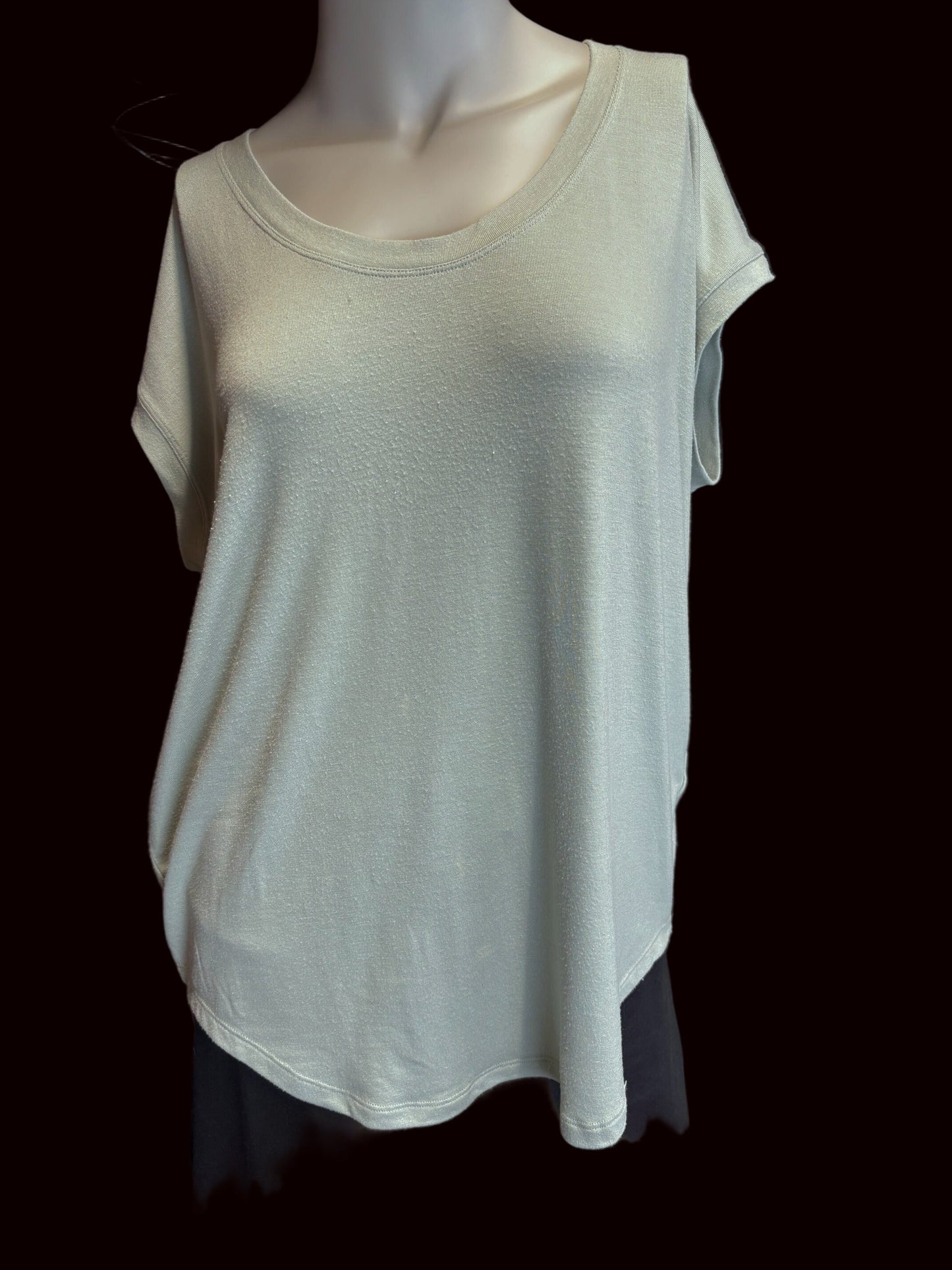 Close-up detail of Athleta Prairie Tee showing fabric texture and construction - front view"