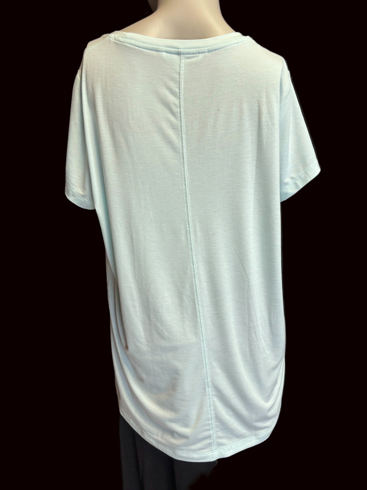 Athleta Trailbliss t-shirt product shot showing true color and fit details - Back View.