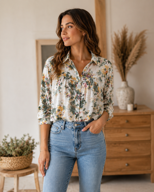 Pilcro Floral Batwing Blouse Anthropologie Size XXS NWT