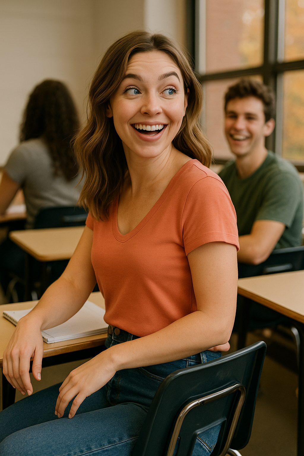 Athleta - Terracotta/Melon Short Sleeve T-Shirt - Size S - stylish, happy, beautiful color.