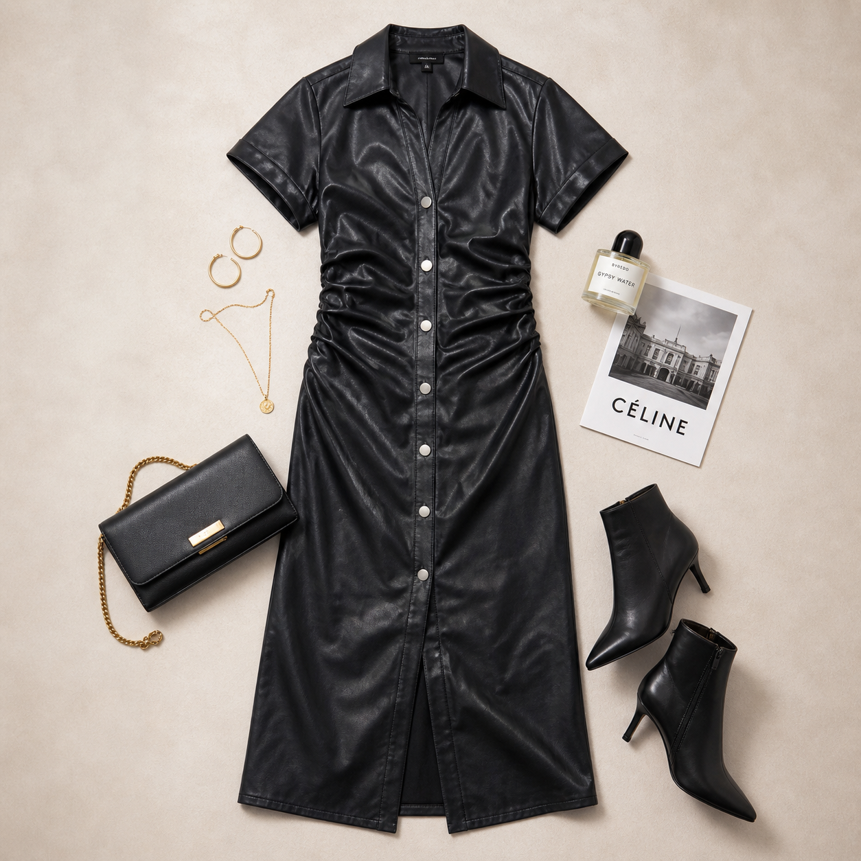 Pilcro Faux Leather Button-Front Midi Dress – Anthropologie – Size XS – New With Tags