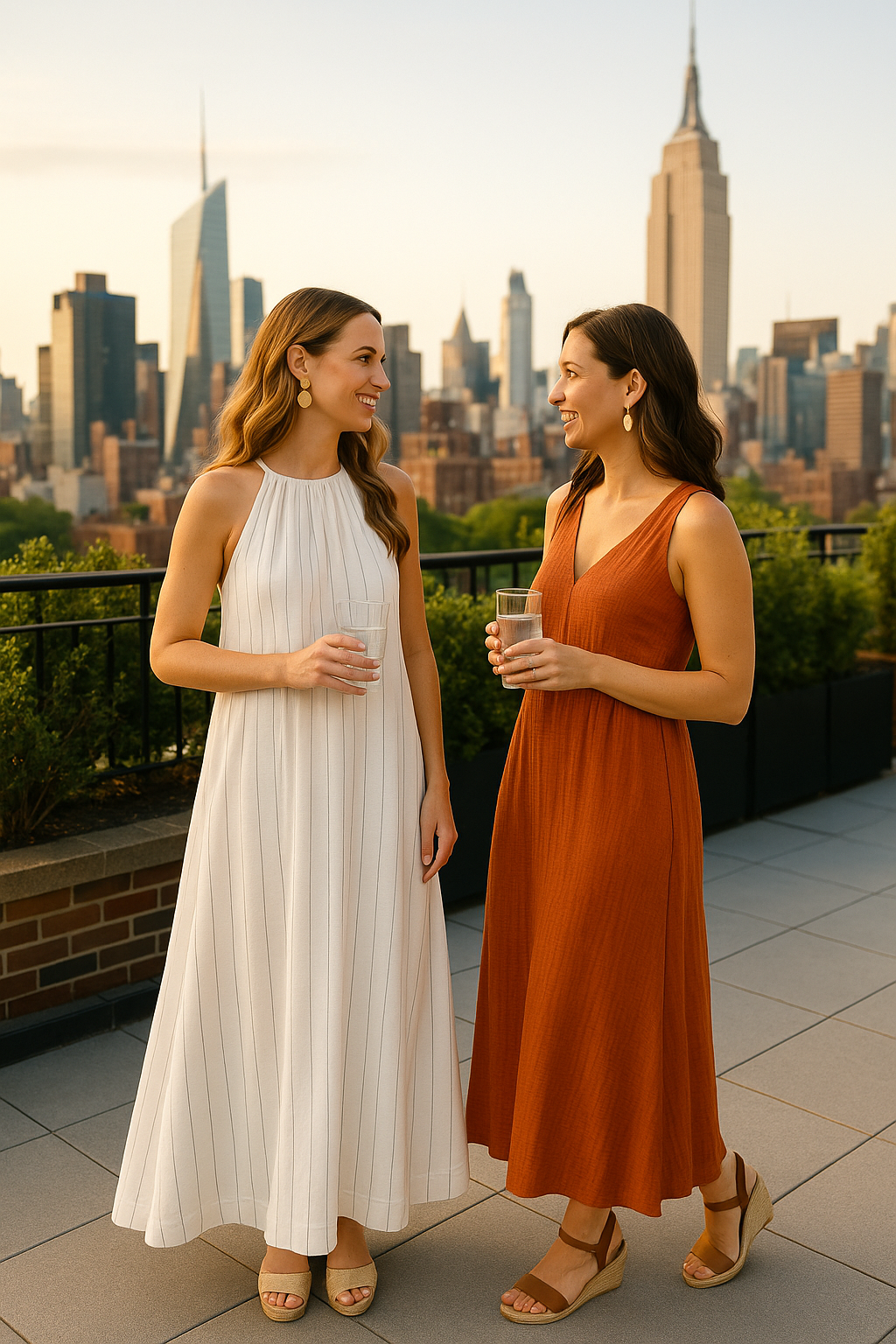 Dissh Maxi Dress White Pinstriped Linen Size 2