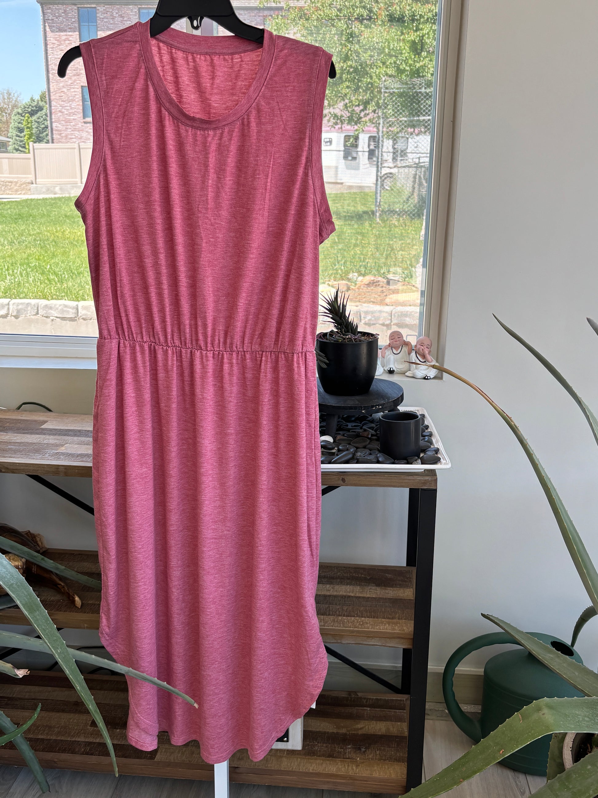 Cupshe long swim cover up in medium pink for beach or pool