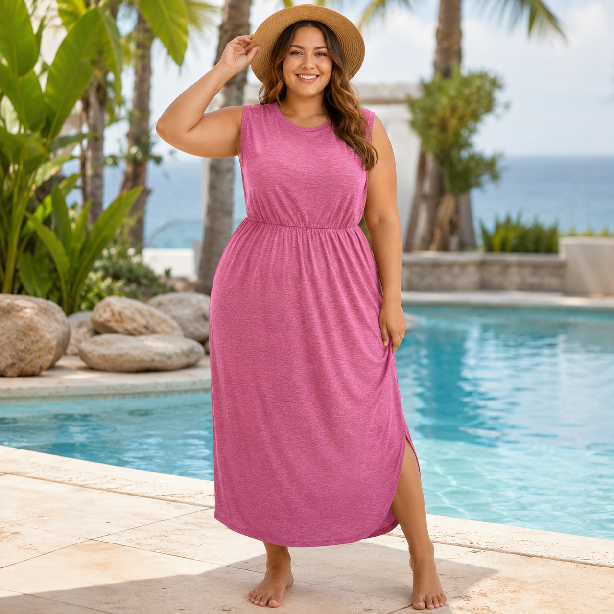 Cupshe medium pink long swim cover up size large new with tags