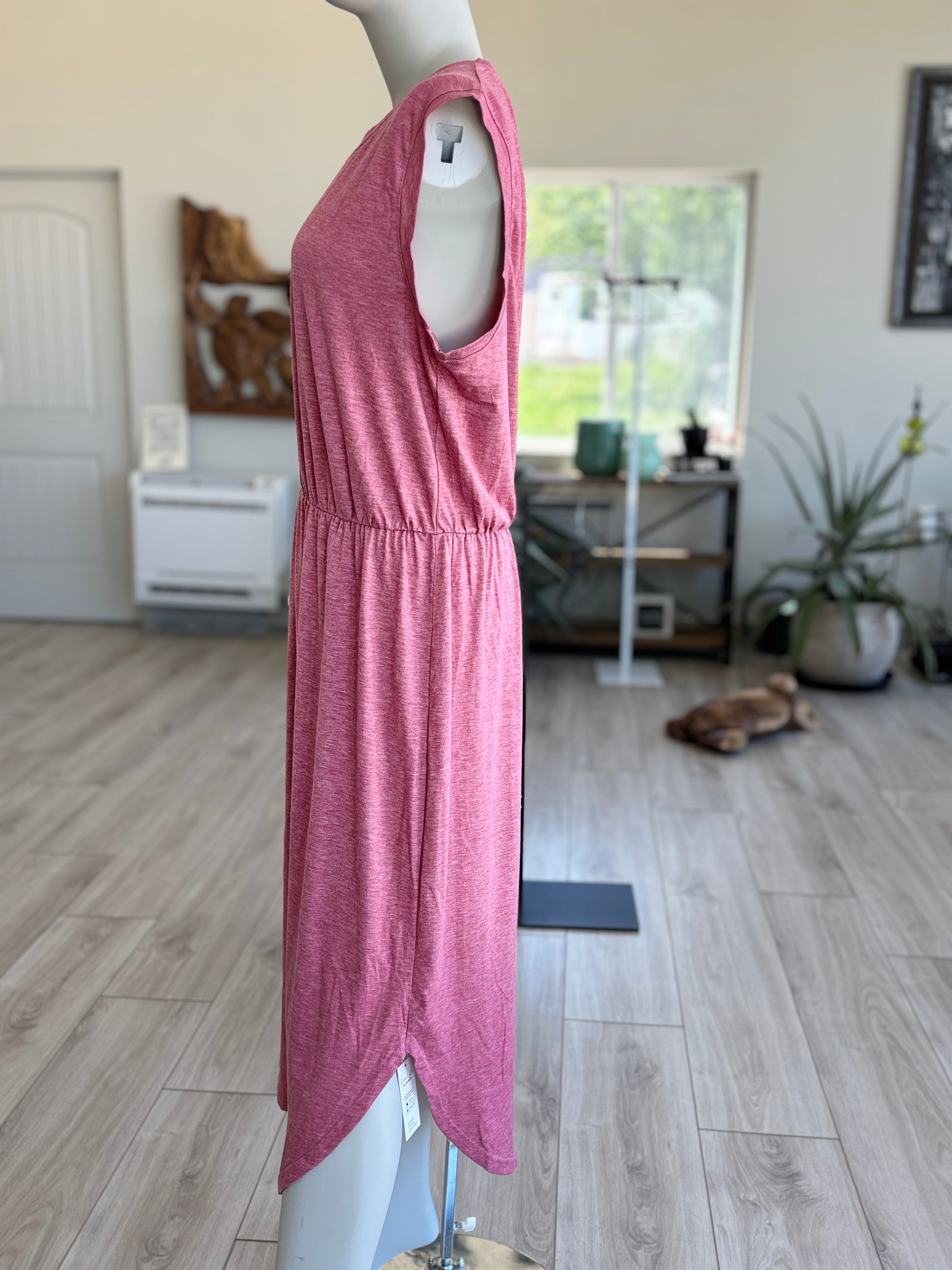 Medium pink Cupshe swim cover up from Adored Again boutique