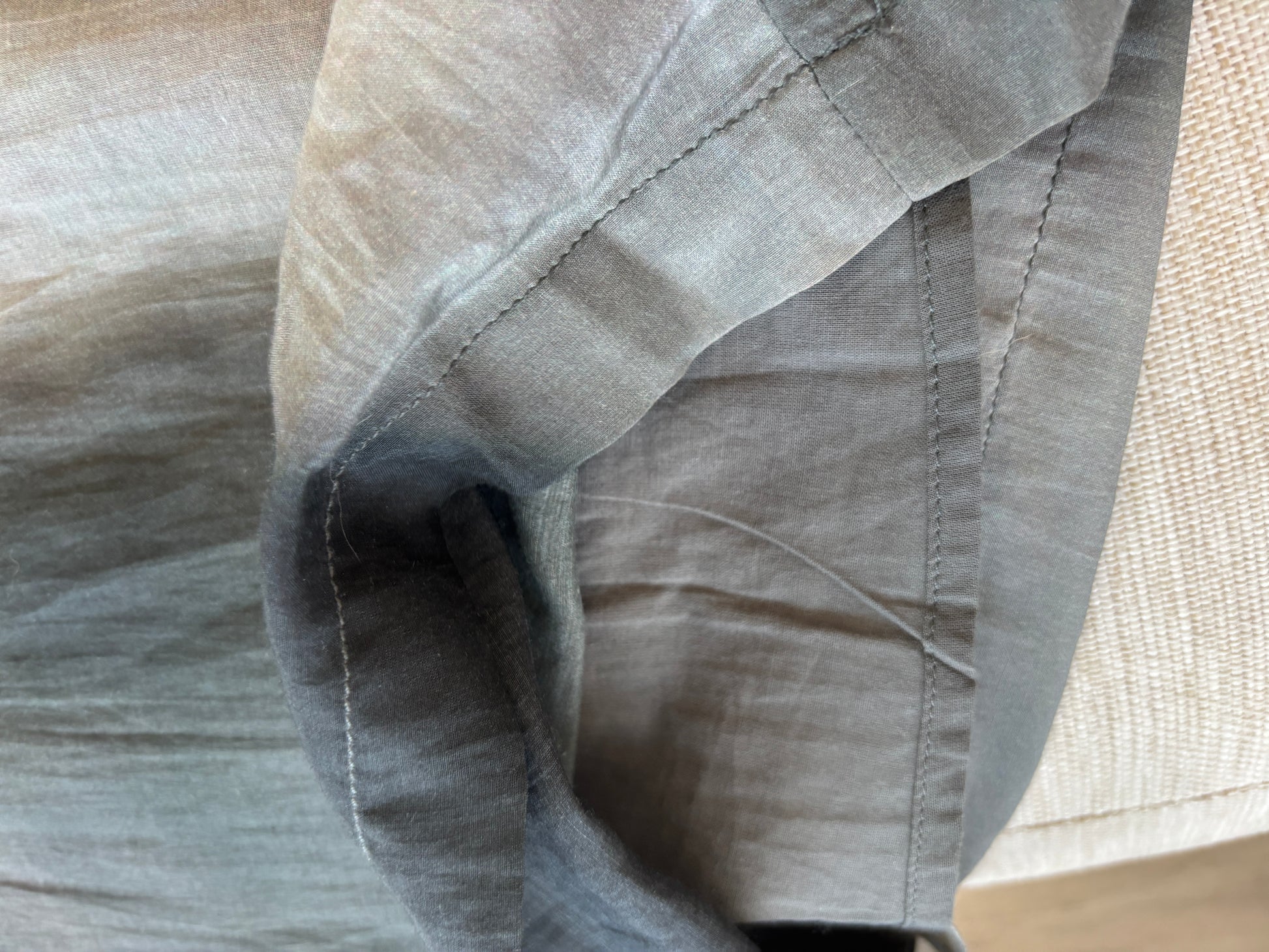 High-rise DISSH Delaney pants in AU Size 8 with an abstract charcoal gray and black tie-dye pattern