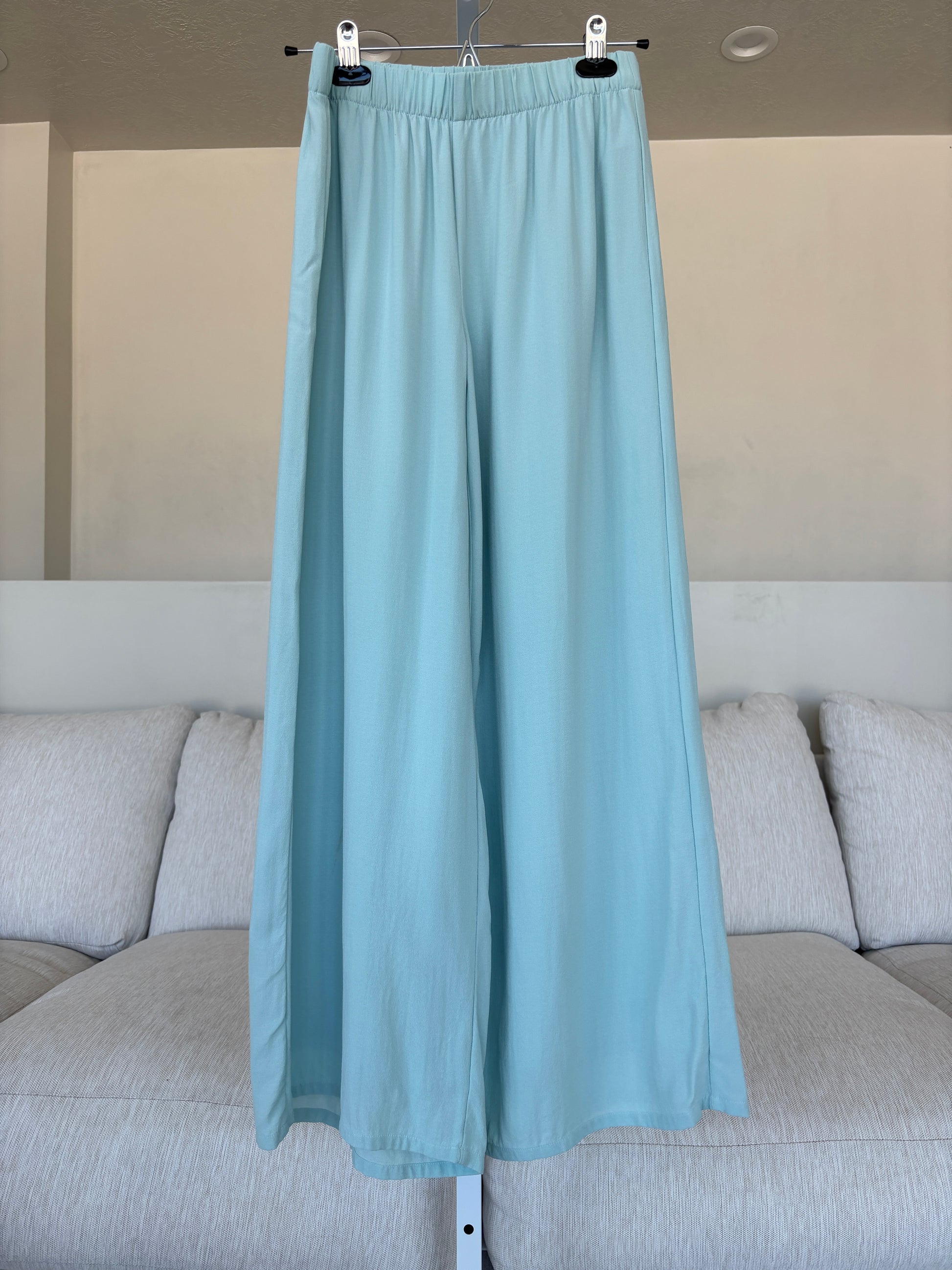 Eileen Fisher luxury silk trousers with elastic waistband size XXS