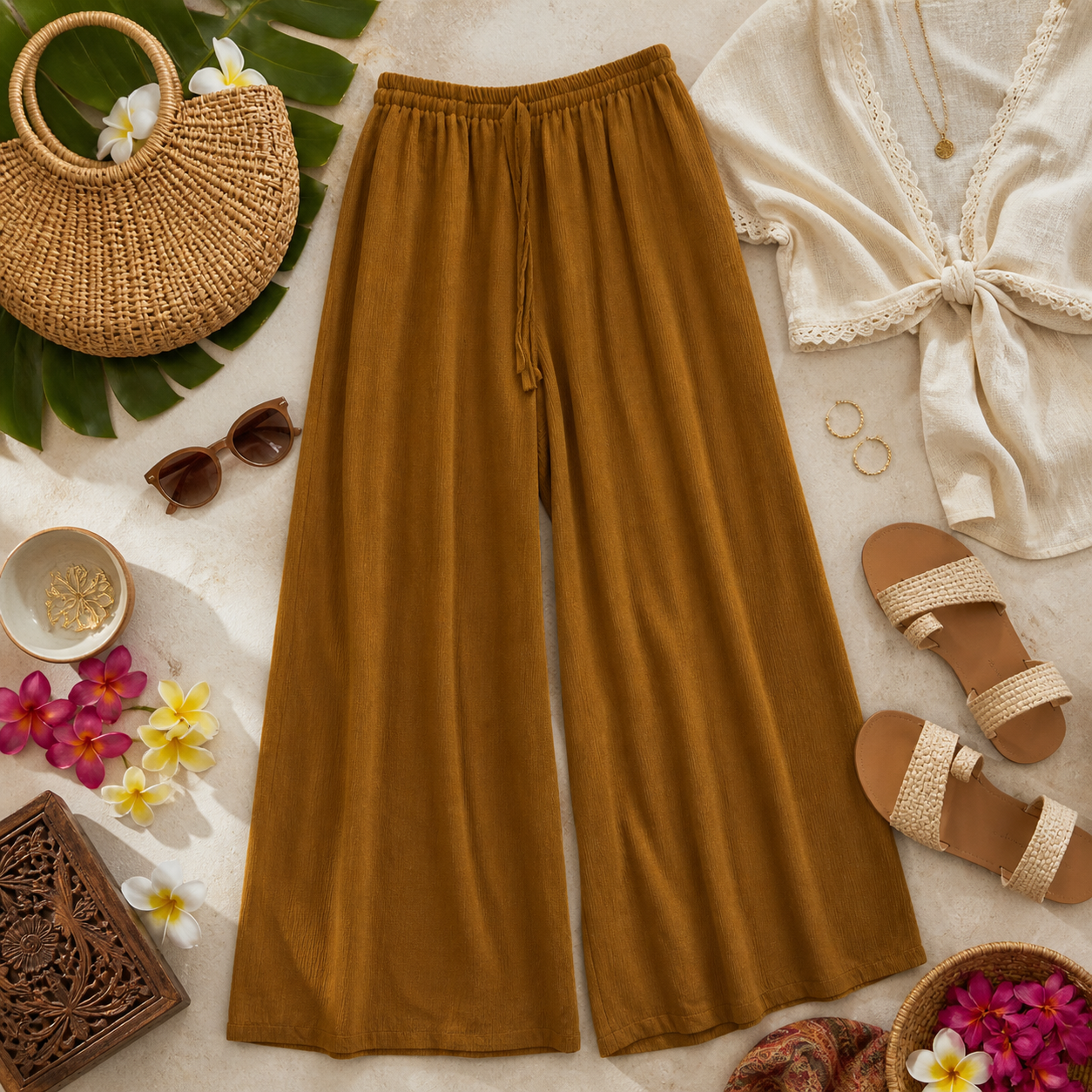 Bali inspired flowey full length pants that move freely