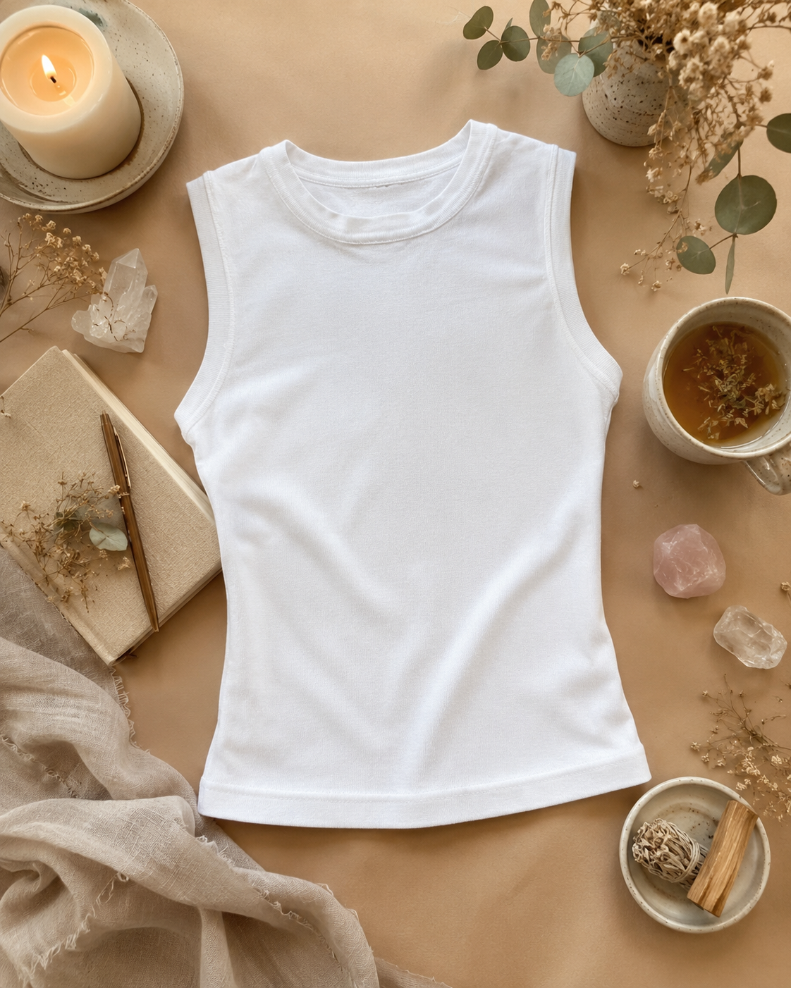 Forever 21 white rayon nylon tank top with soft stretch feel