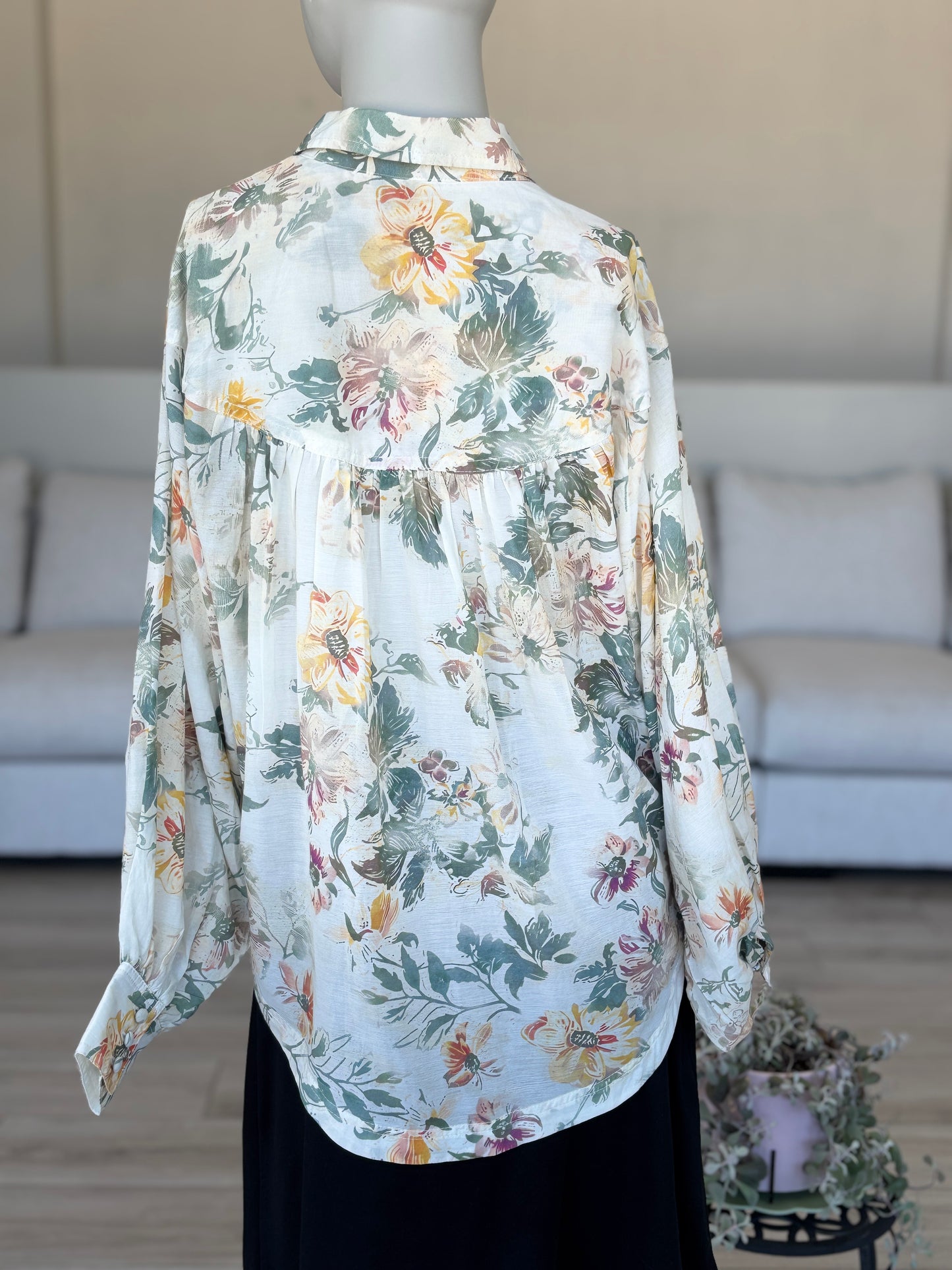 Pilcro Floral Batwing Blouse Anthropologie Size XXS NWT