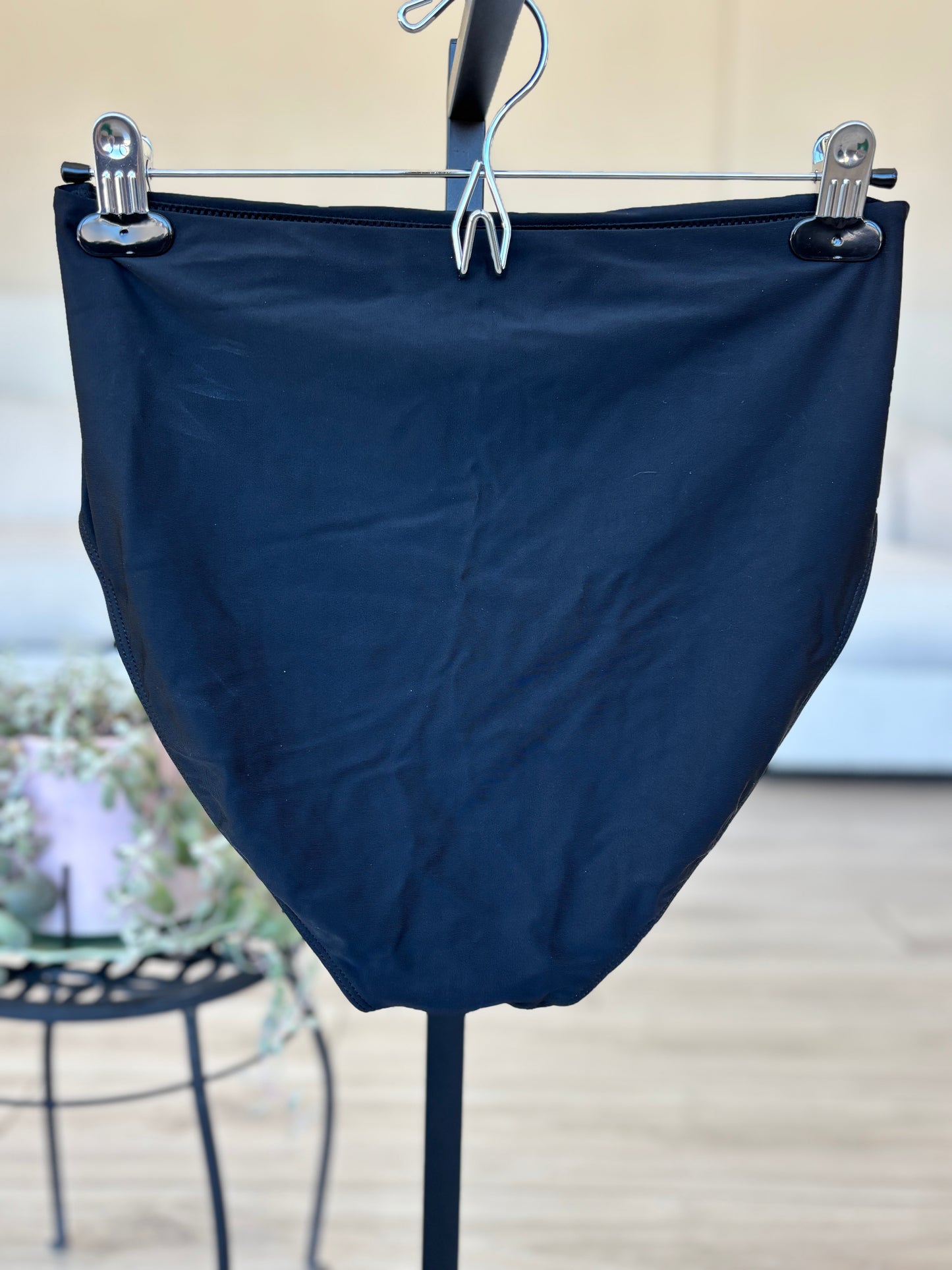 Janela Bay Black Ruched High Waisted Swim Brief