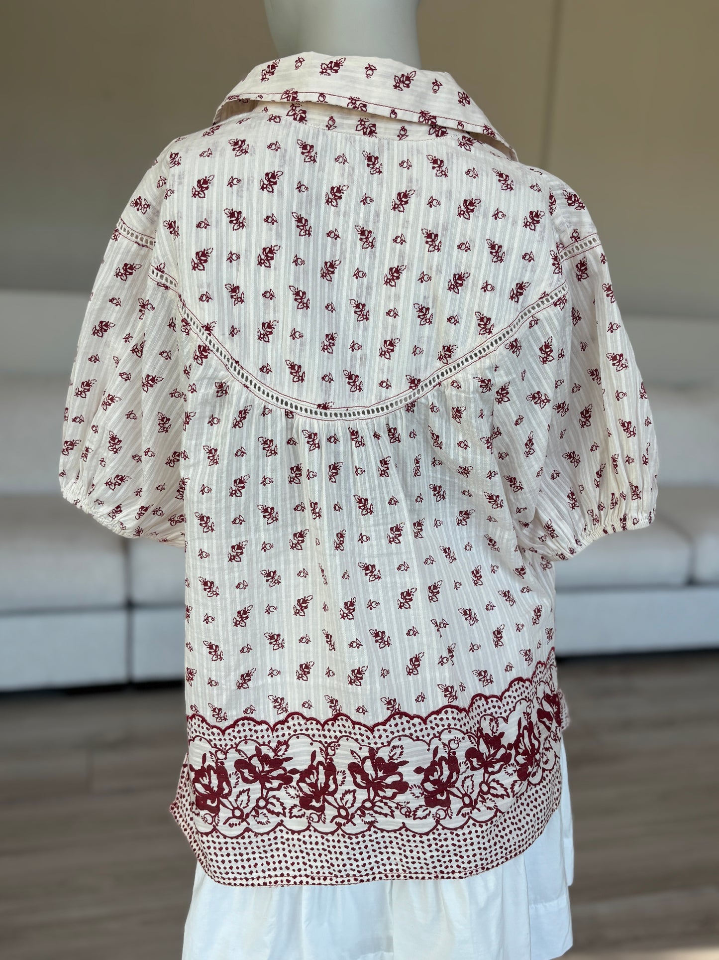 Pilcro Cotton Floral Prairie Blouse Size Large