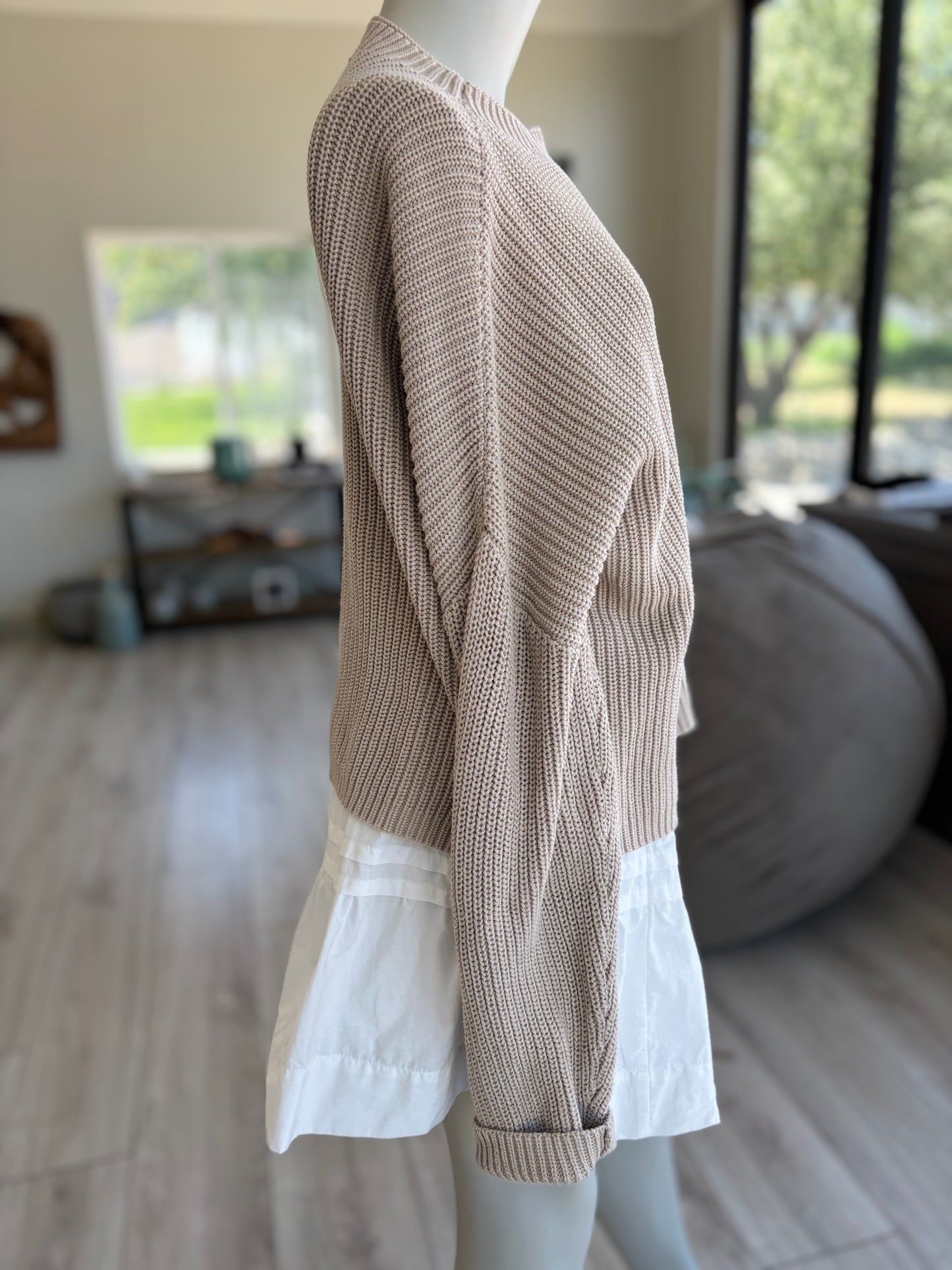 LILLUSORY Cotton Ribbed Knit Sweater Size M