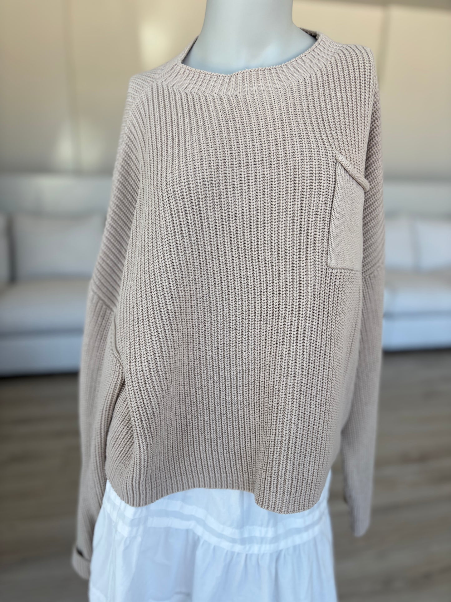 LILLUSORY Cotton Ribbed Knit Sweater Size M