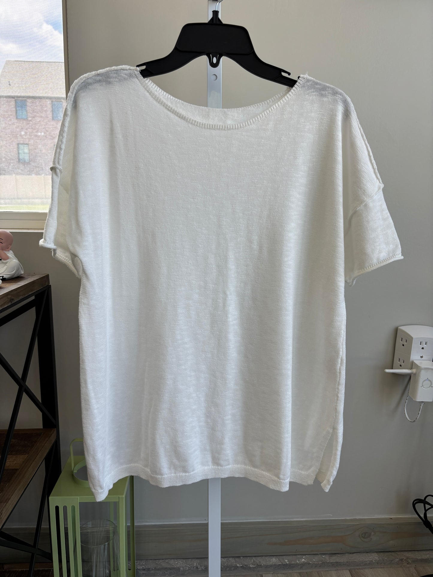 Ivory Knit Burnout Two Piece Lounge Set, Size S