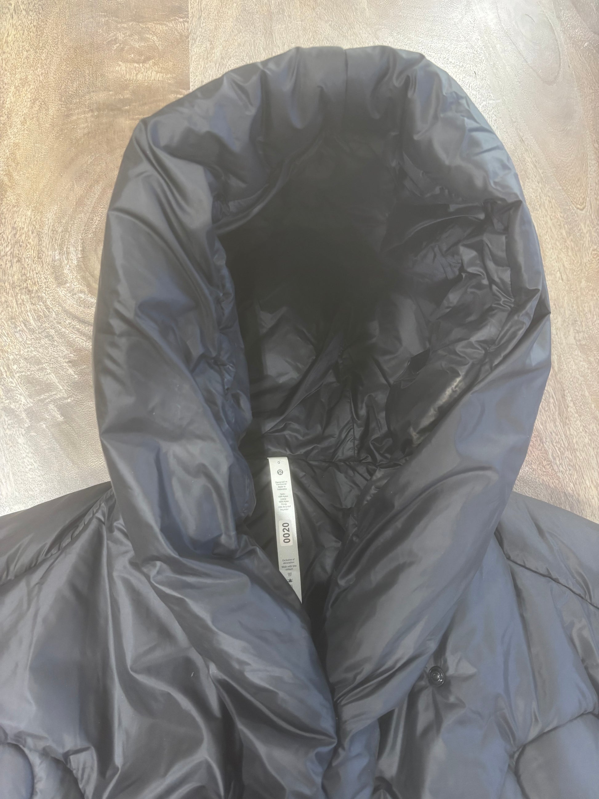 Lululemon - Bougie Black Puffer Short Hooded Coat - Size 0