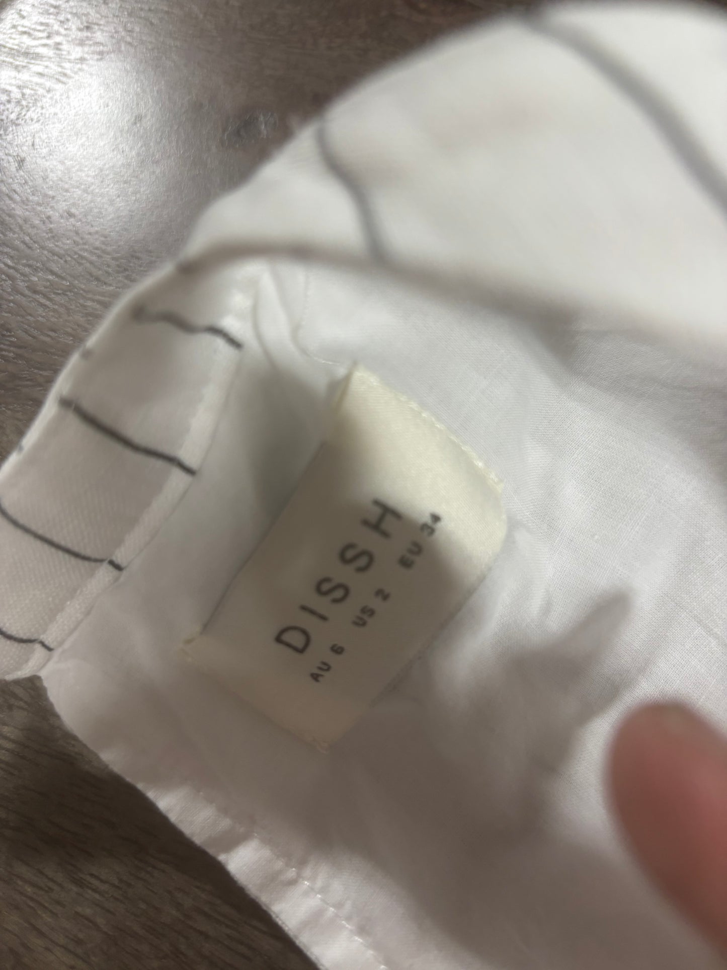 Dissh Maxi Dress White Pinstriped Linen Size 2