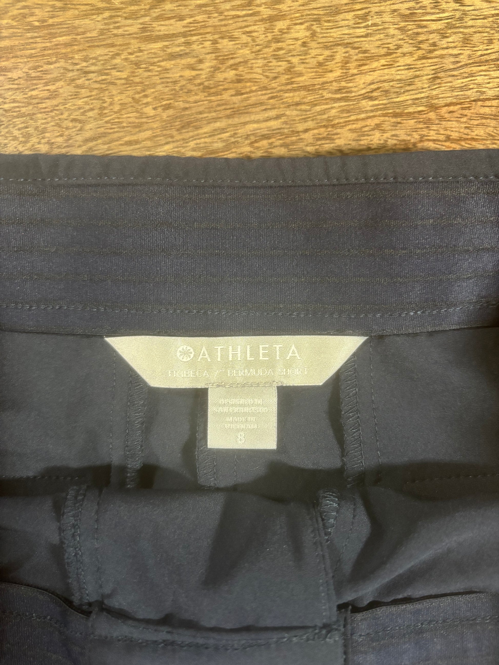 Athleta - Midnight Blue Bermuda Shorts - Size 8 tags Summer nautical fasion
