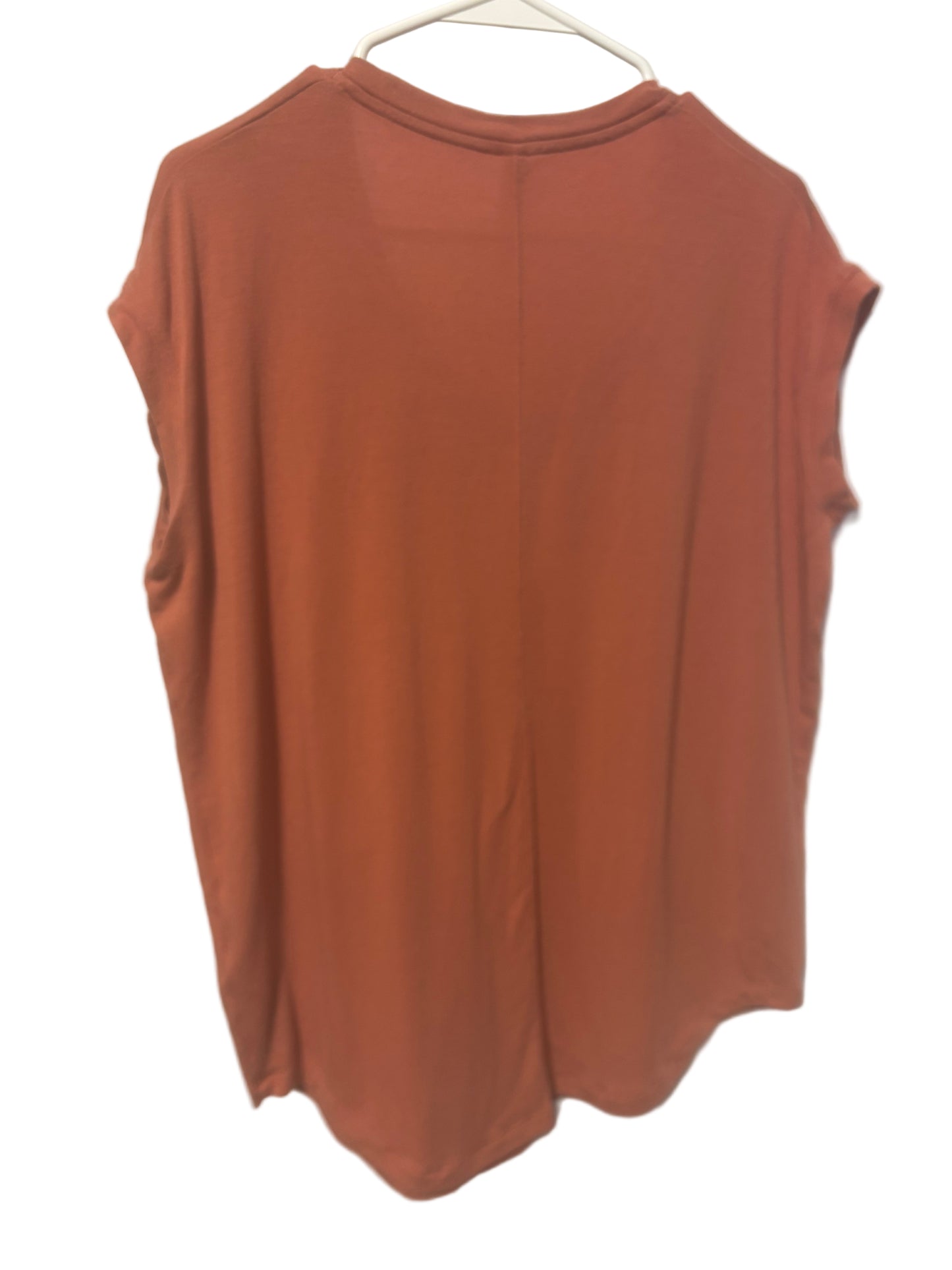 Athleta - Terracotta/Melon Short Sleeve T-Shirt - Size S - med length, comfy, muscle tank almost.