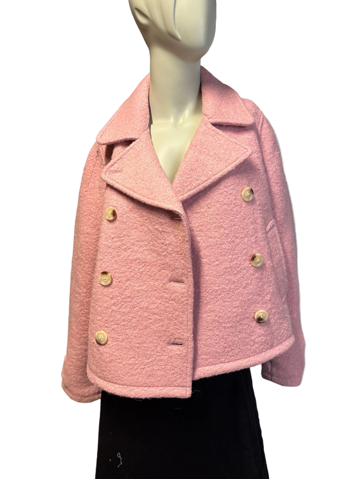 Sundance - Pink Textured Peacoat - Limited Edition Artisan Collector's Piece - open and relaxed