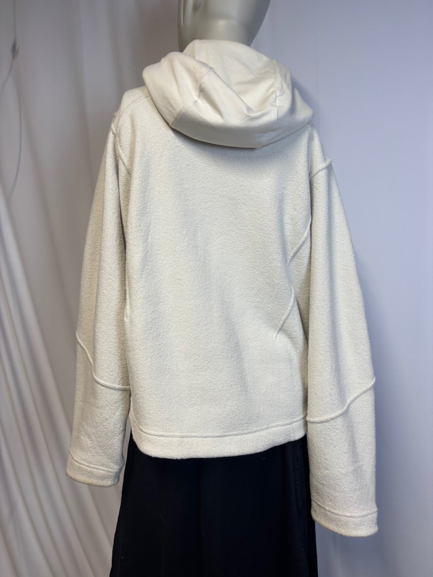 lululemon - Ivory Cozy Micro-Fleece 1/2 Zip Hoodie - Size 8 - back view comfort