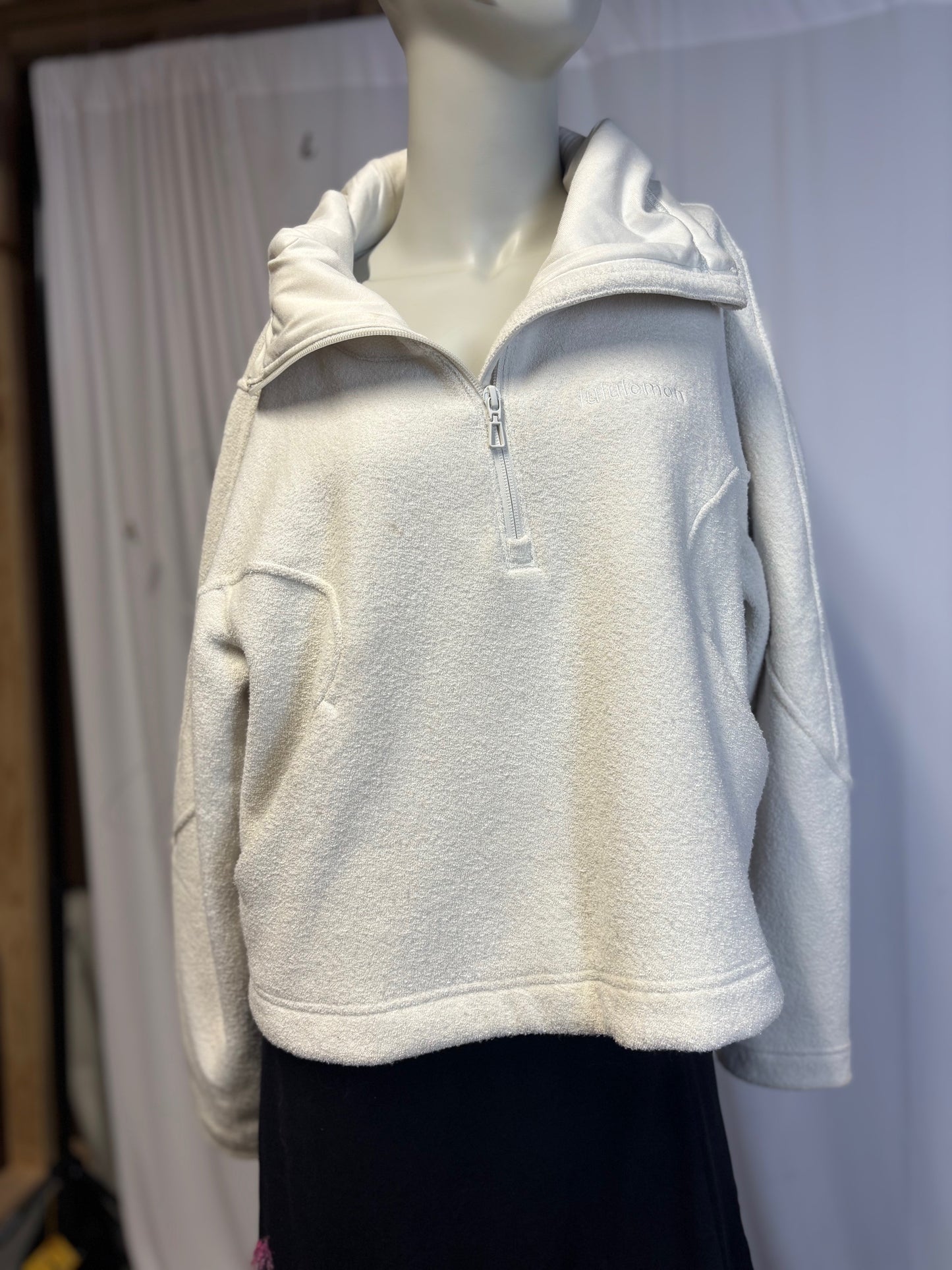 lululemon - Ivory Cozy Micro-Fleece 1/2 Zip Hoodie - Size 8 - comfort, plush, microfleece