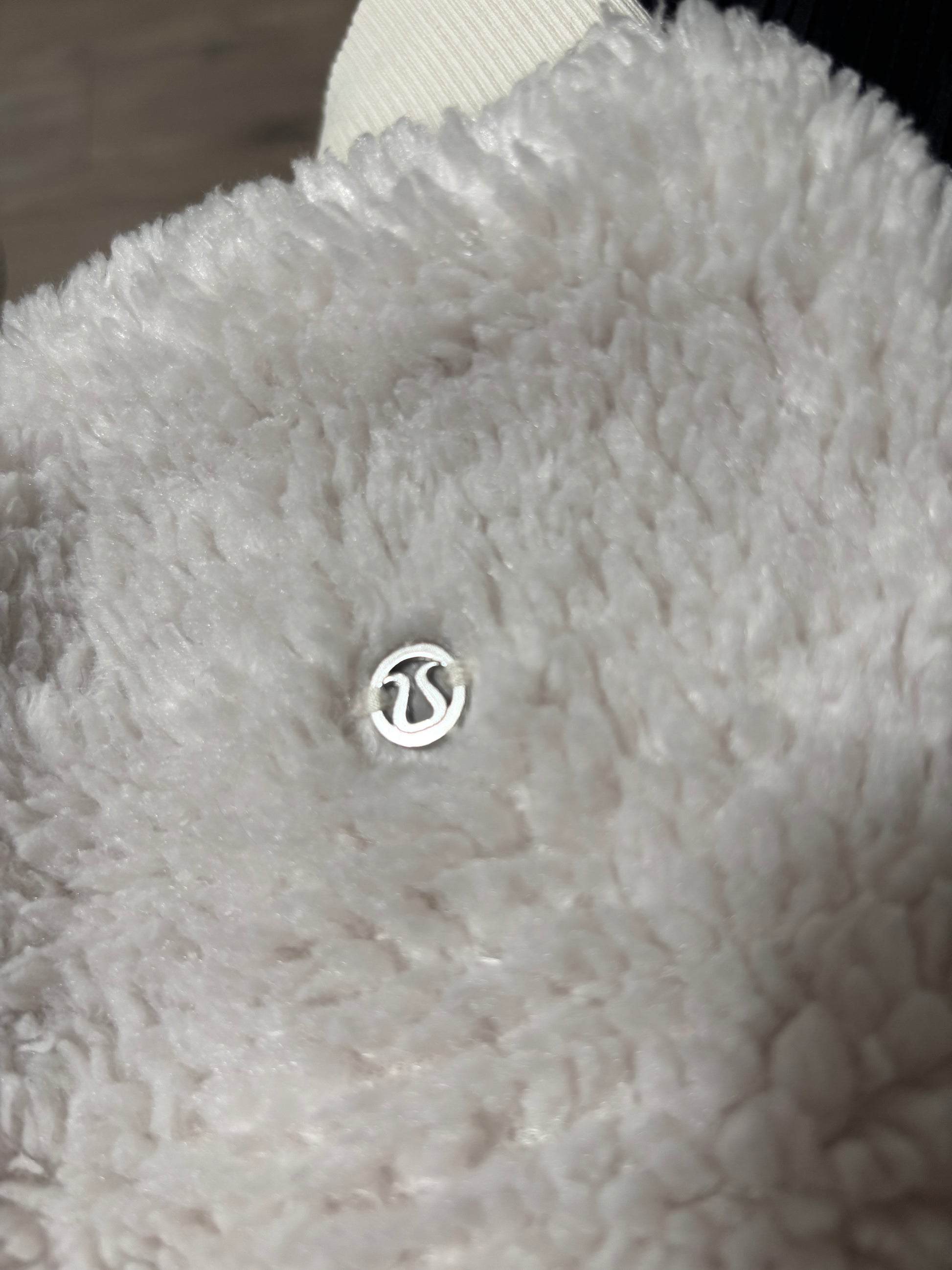 lululemon - Plush Sherpa 1/2 Zip Pullover Hoodie - Size 10 - Ivory - lulul icon