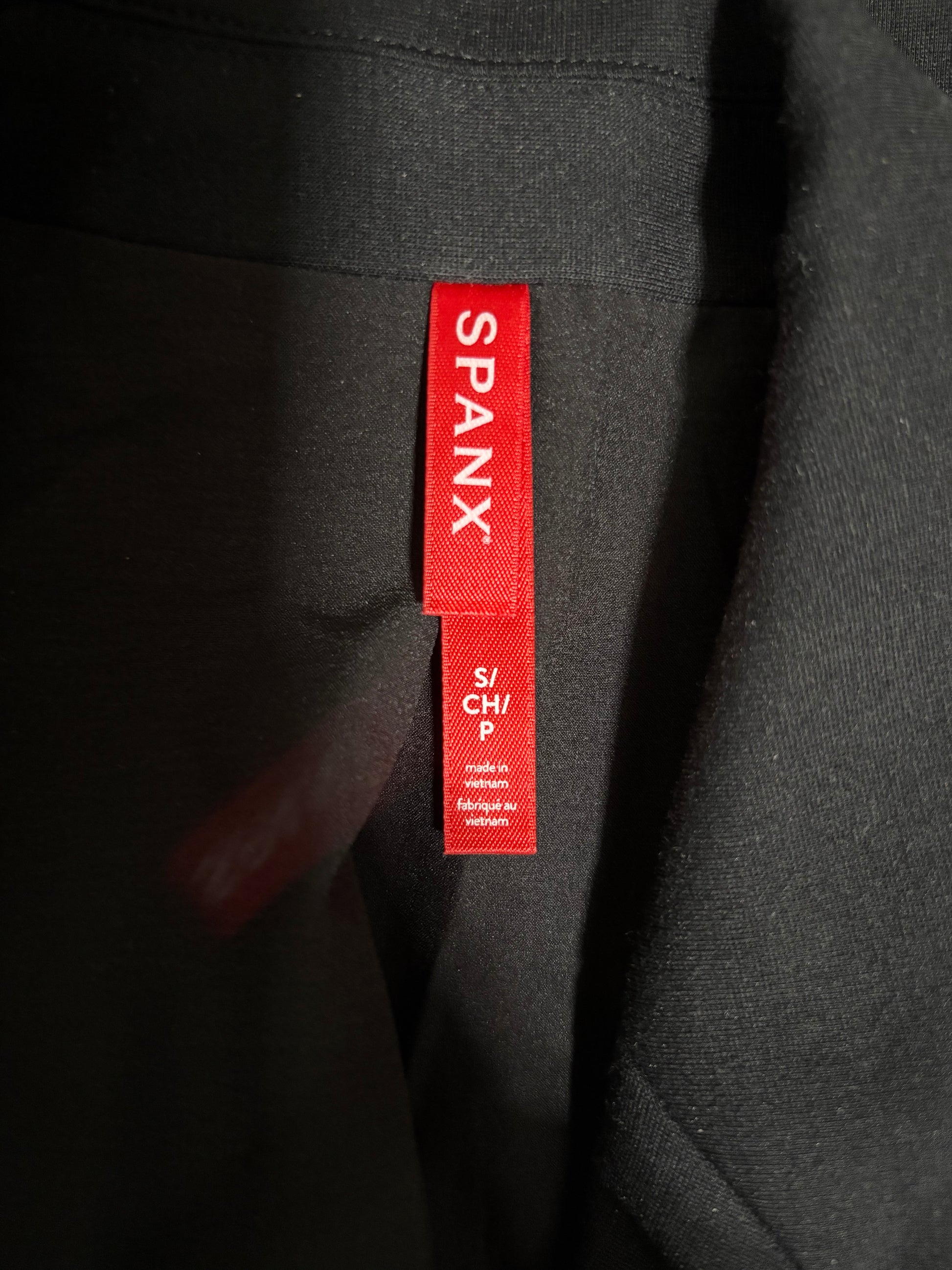 Spanx - Classic Black Cropped NWT Blazer - Size S - red tag rep. strength passion, and courage