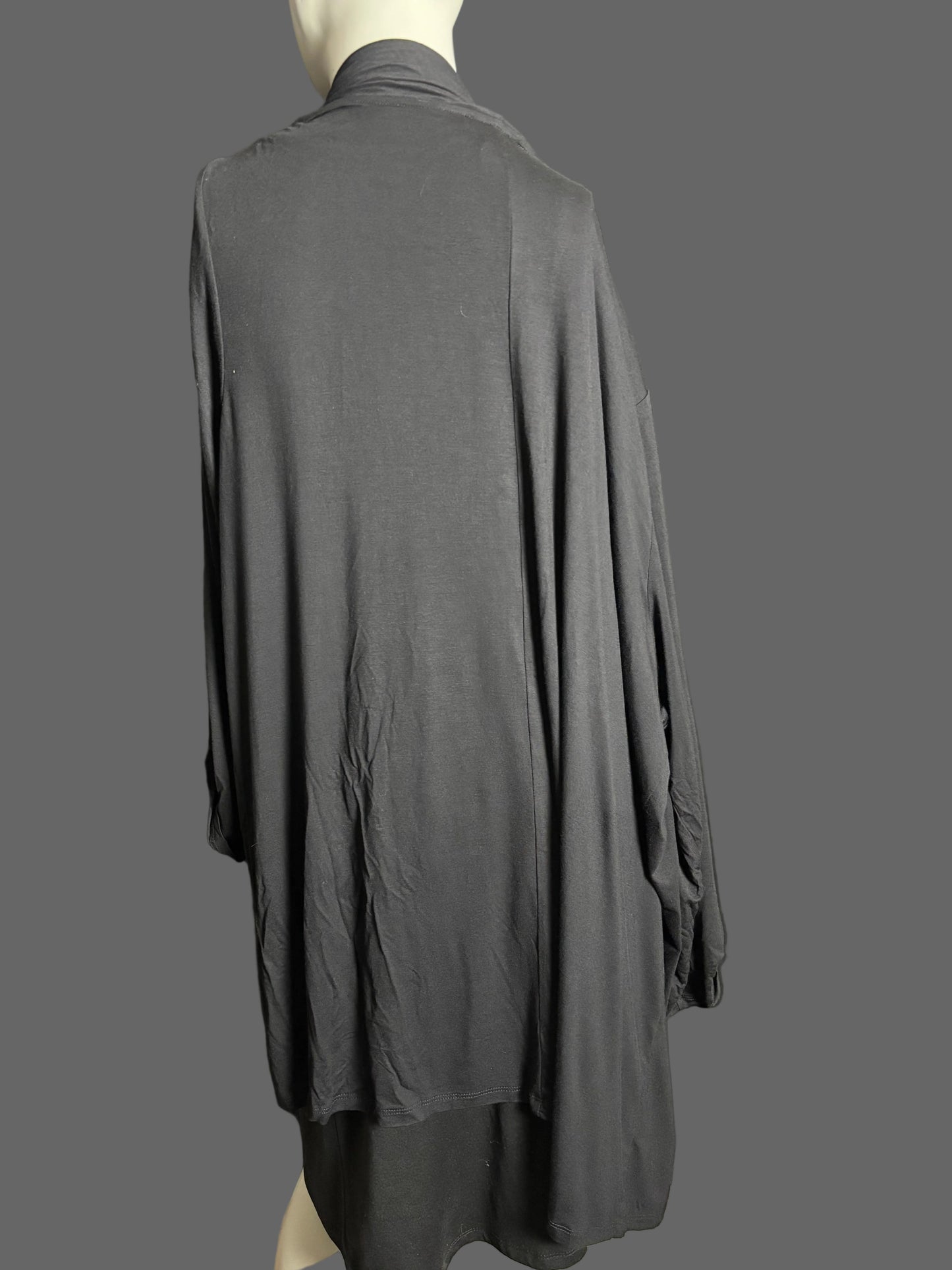 Lane Bryant - Black Wrap Cardigan - Size 26/28 (Lane Bryant Sizing) - NWT - Back view - long and flowy, soft, thin