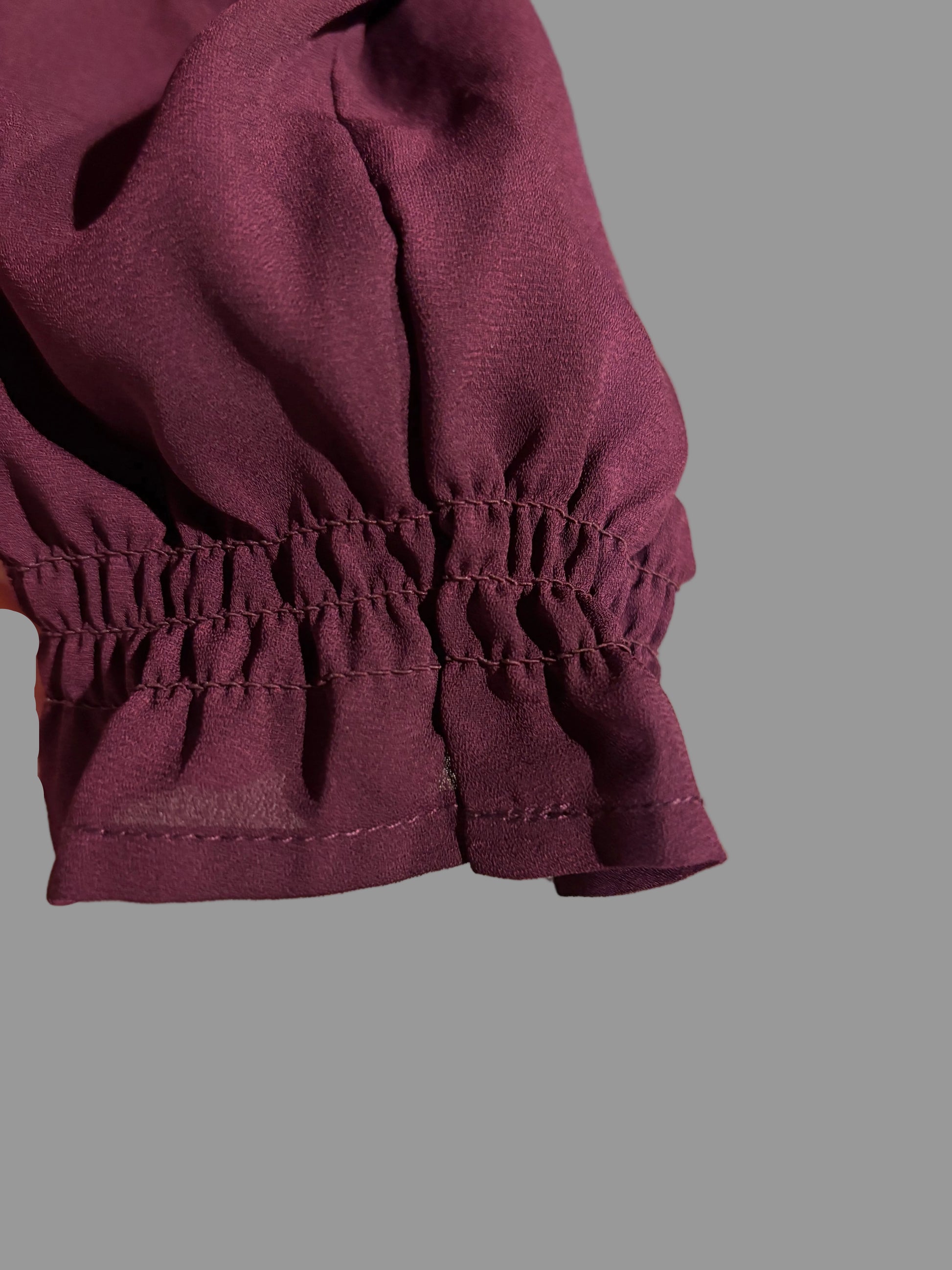 Lane Bryant - Maroon Button-Up Shirt with Ruffle Cuffs - Size 26/28 - Ruffle Sleeve