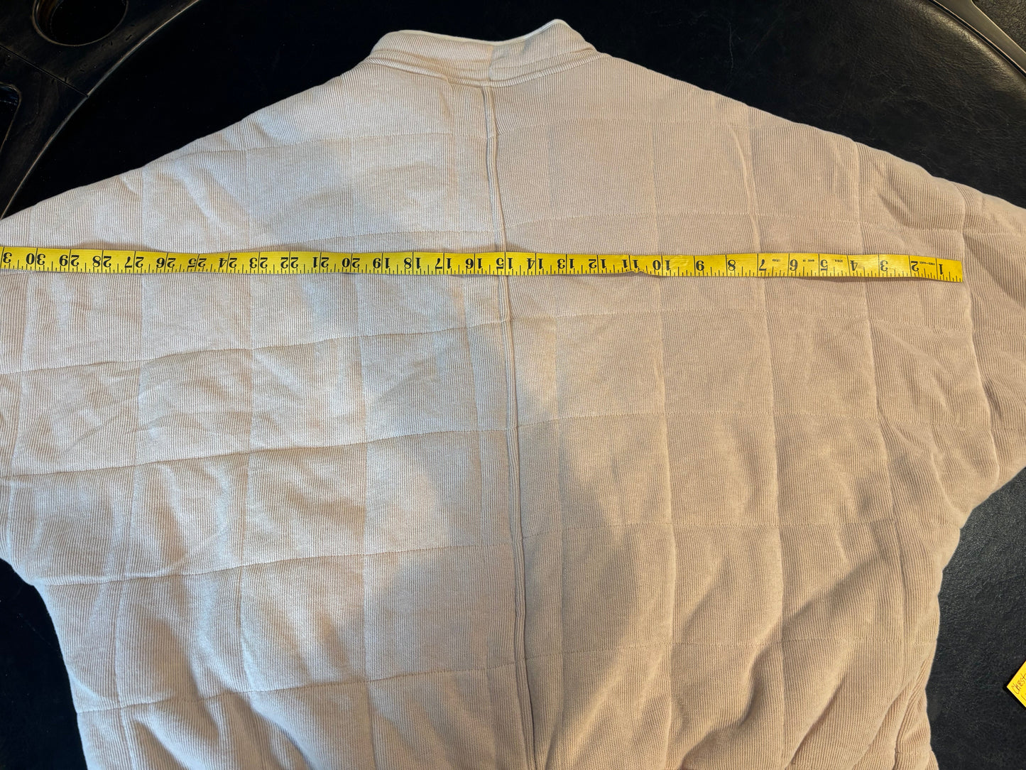 Unbranded - Tan Quilted Coat - Size XL - back measurements.