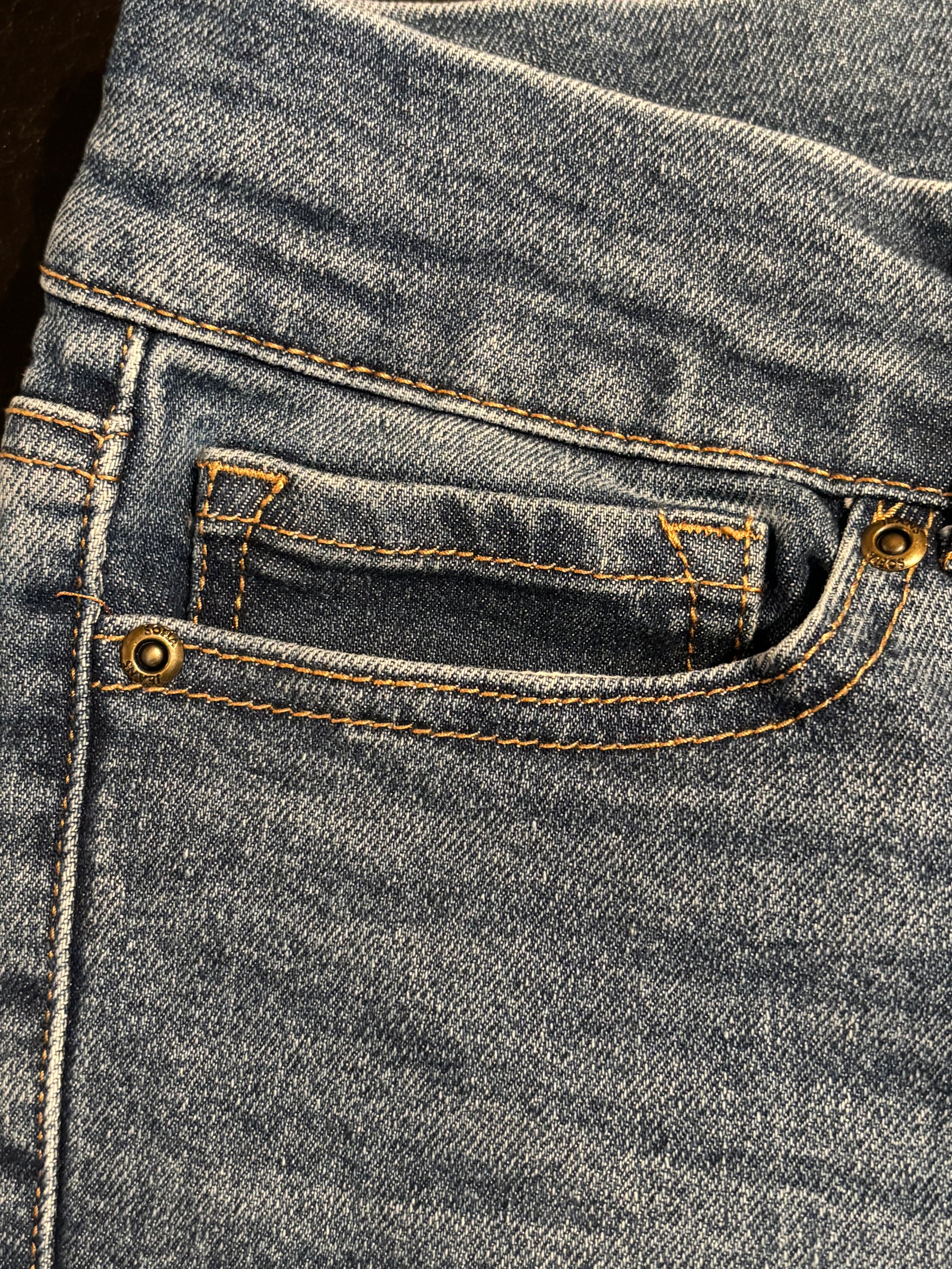 Sophia Jeans - Medium Blue Wide Leg Jeans - Size 12 - Right Mini Pocket