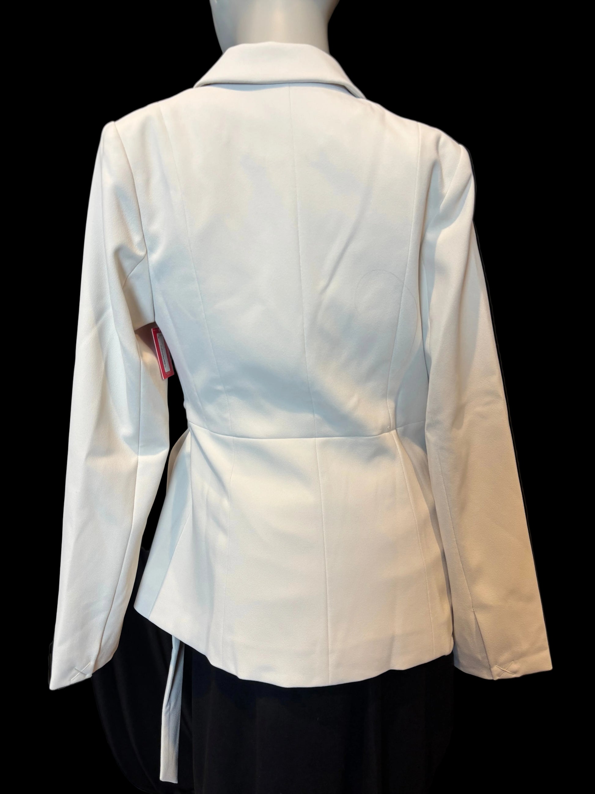 Spanx - Ivory Blazer Jacket with Side Tie - Size XS - Back view, tapered and fitting