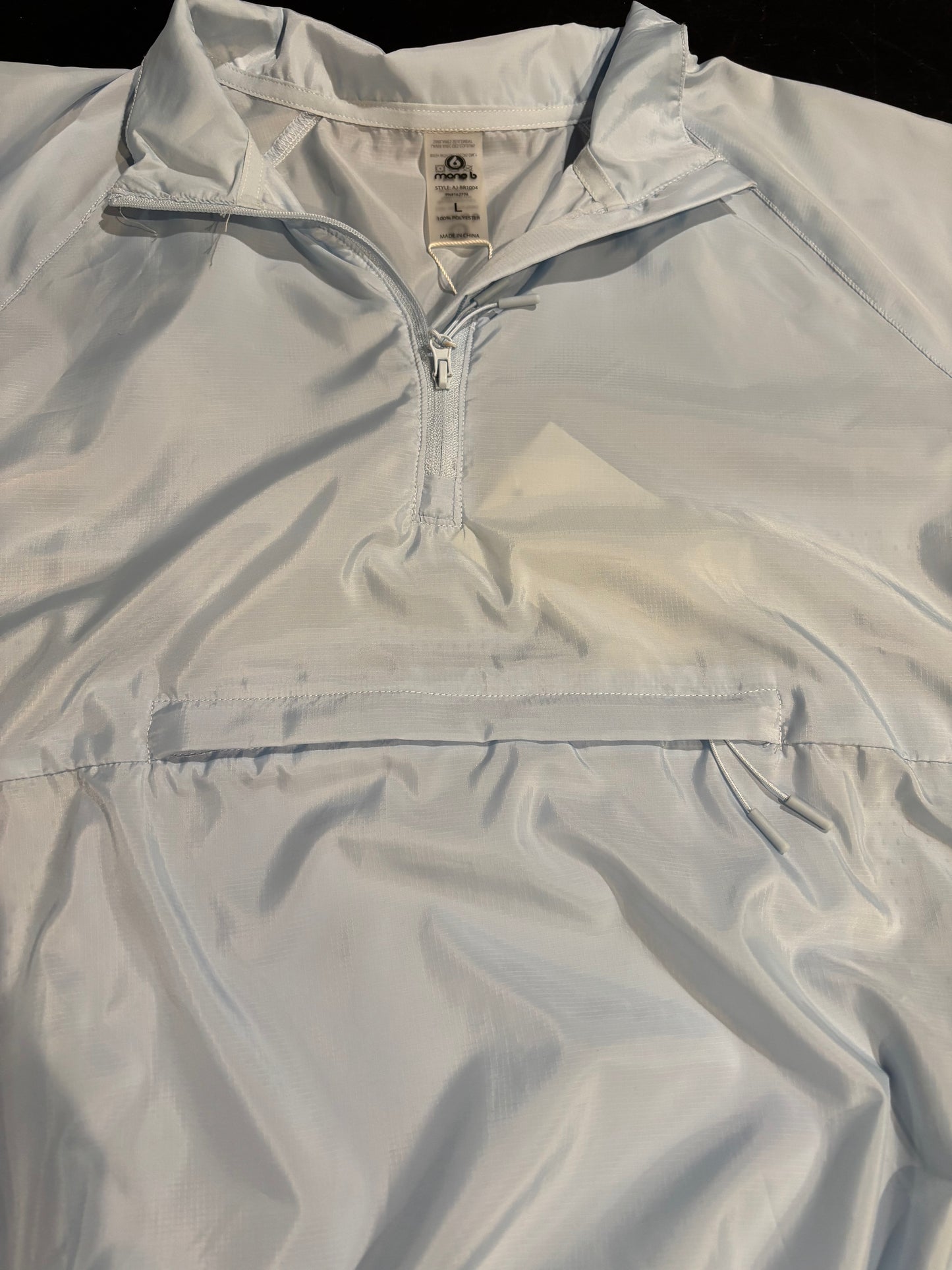 Mono B 1/2 Mesh Windbreaker Jacket Light Blue Size L NWT