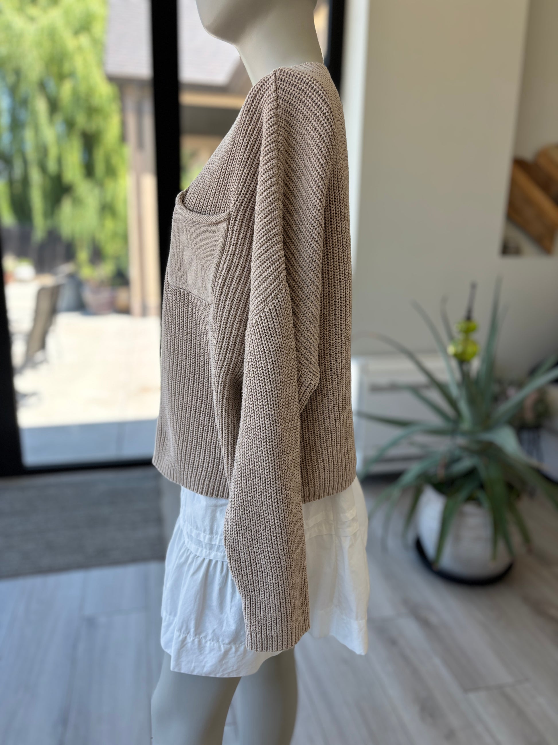 LILLUSORY casual cotton sweater with Free People-inspired styling
