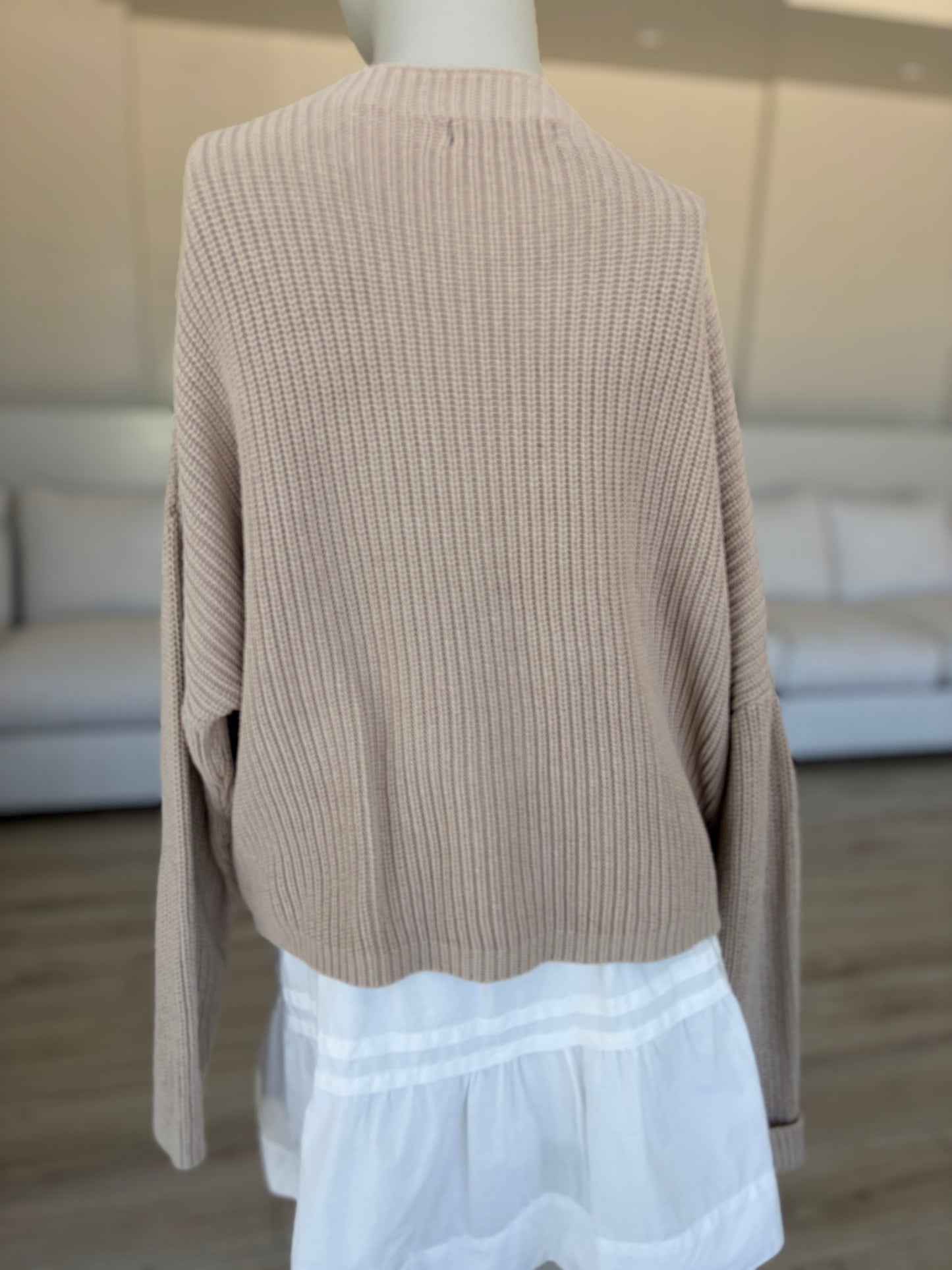 LILLUSORY 100 percent cotton knit sweater with short relaxed silhouette