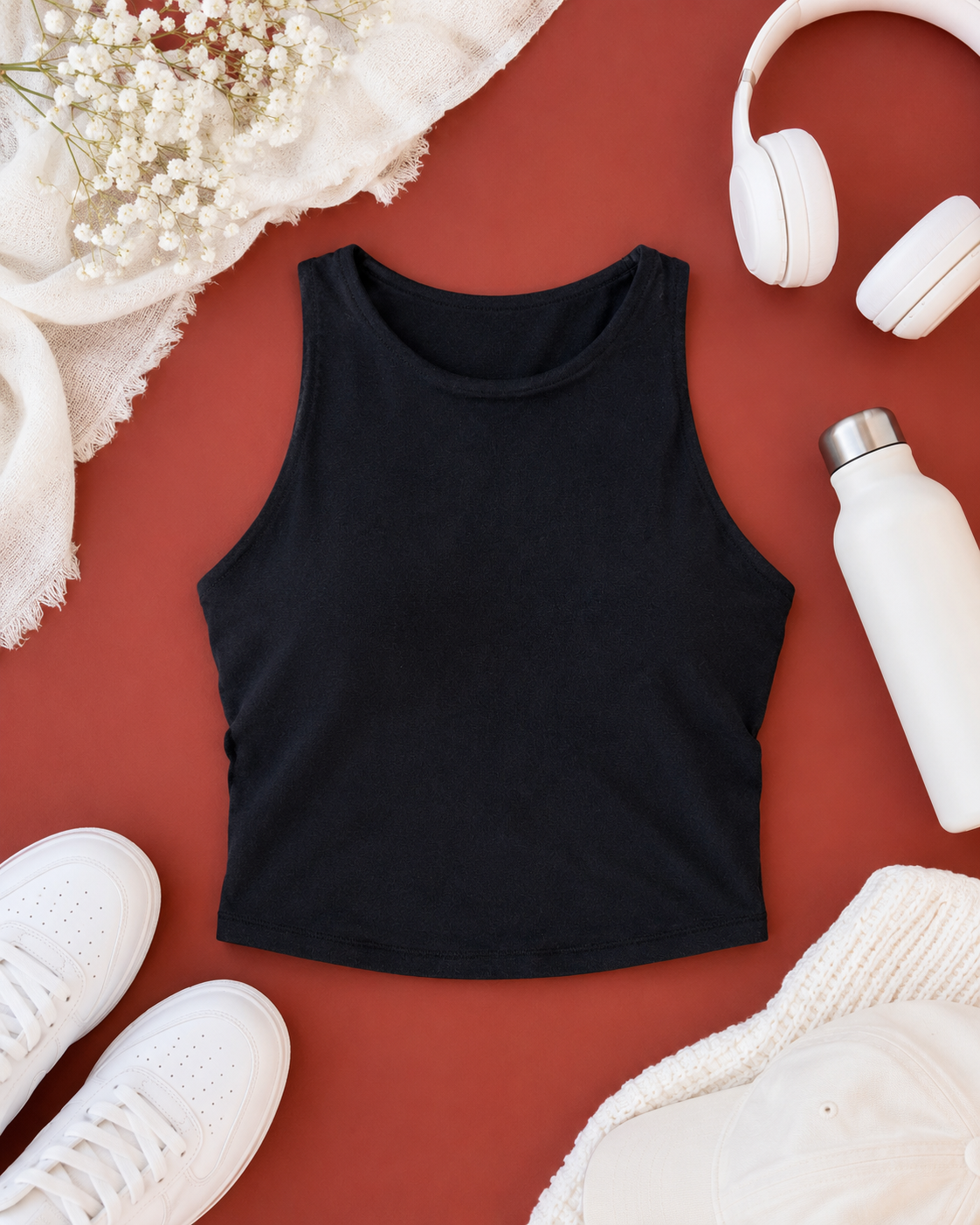 Black Old Navy Active tank top with built-in bra and light support
