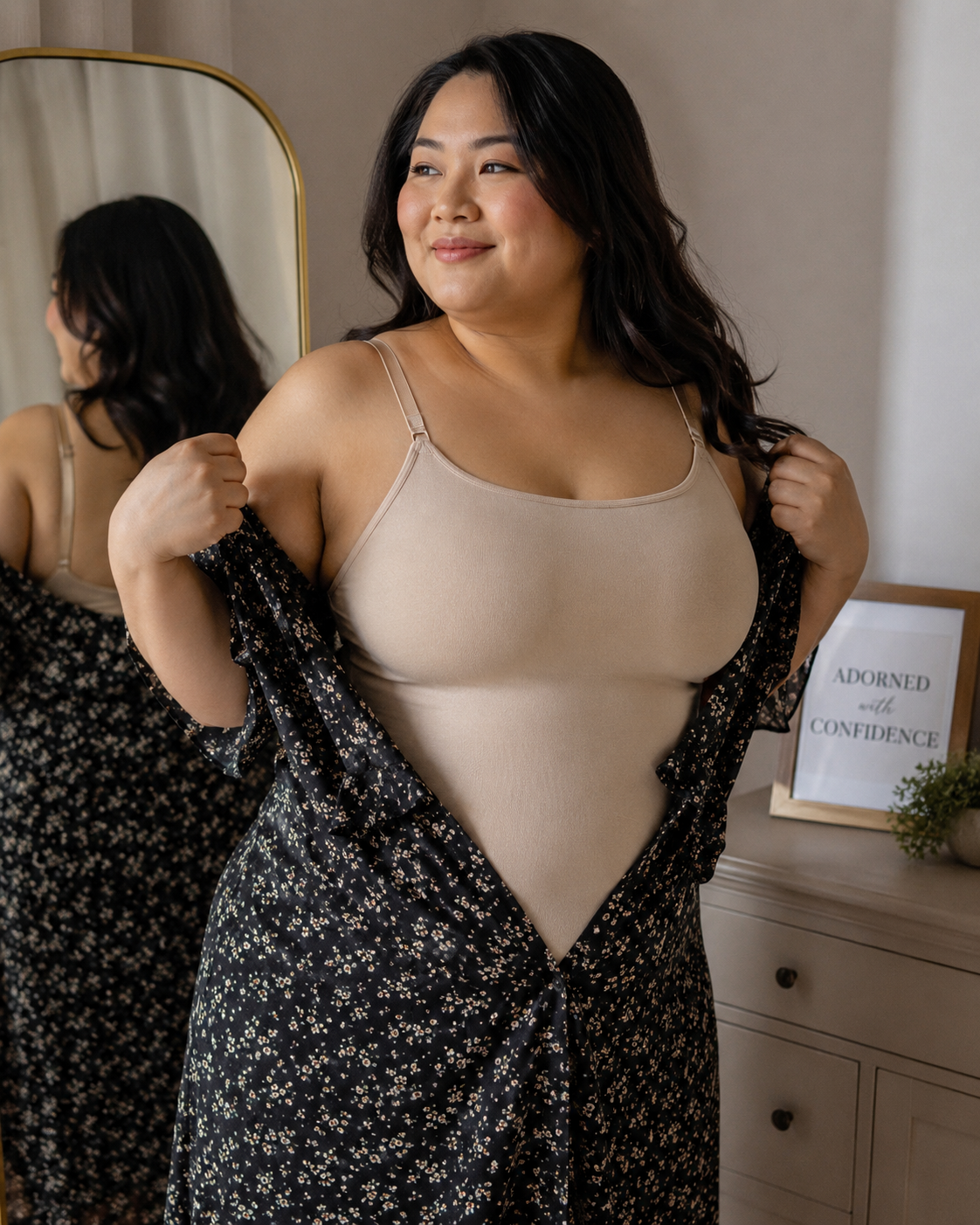 Shapermint Essentials tan body smoothing tank size XL styled as a practical layering piece