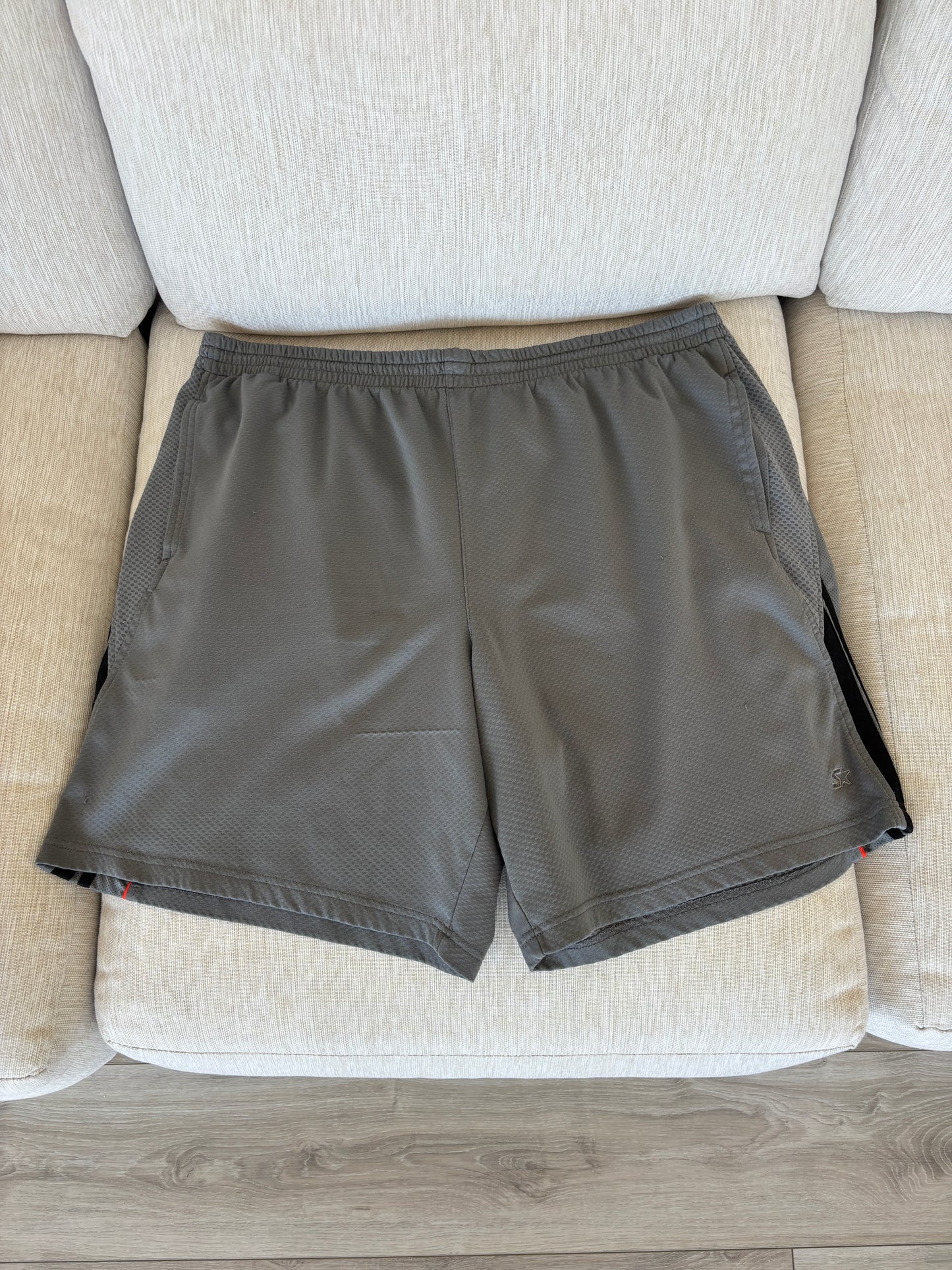 Starter dark gray performance shorts with 9.5 inch inseam size 2XL