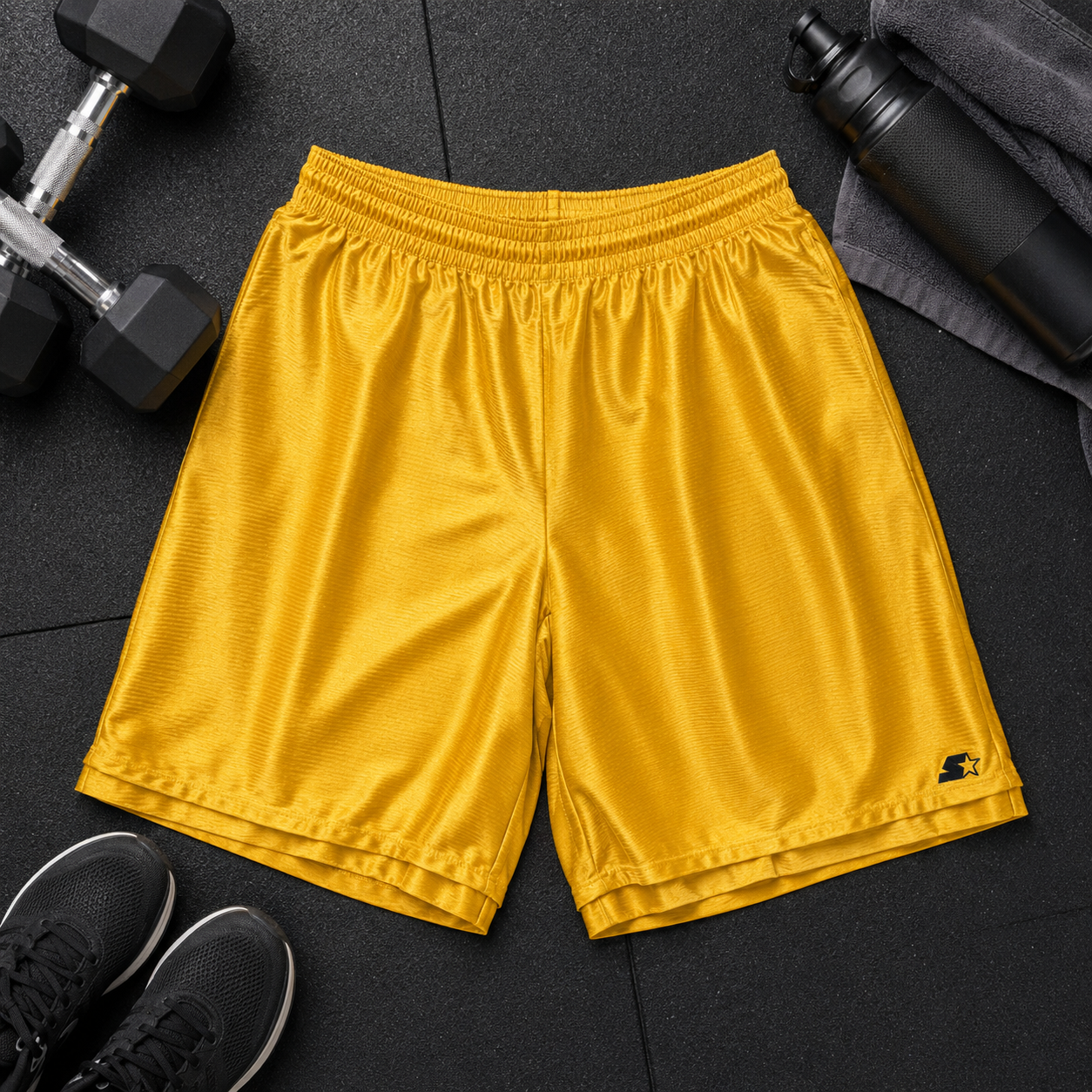 Starter double-faced men’s athletic shorts estimated 2XL flat lay