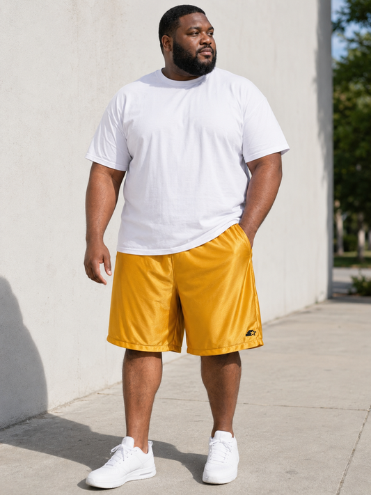 Starter men’s reversible-style athletic shorts estimated size 2XL front view