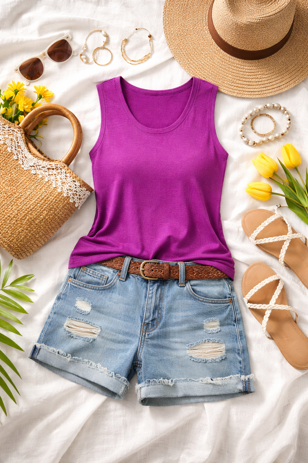 Athleta Orchid Purple Curved Hem Tank Top Size S