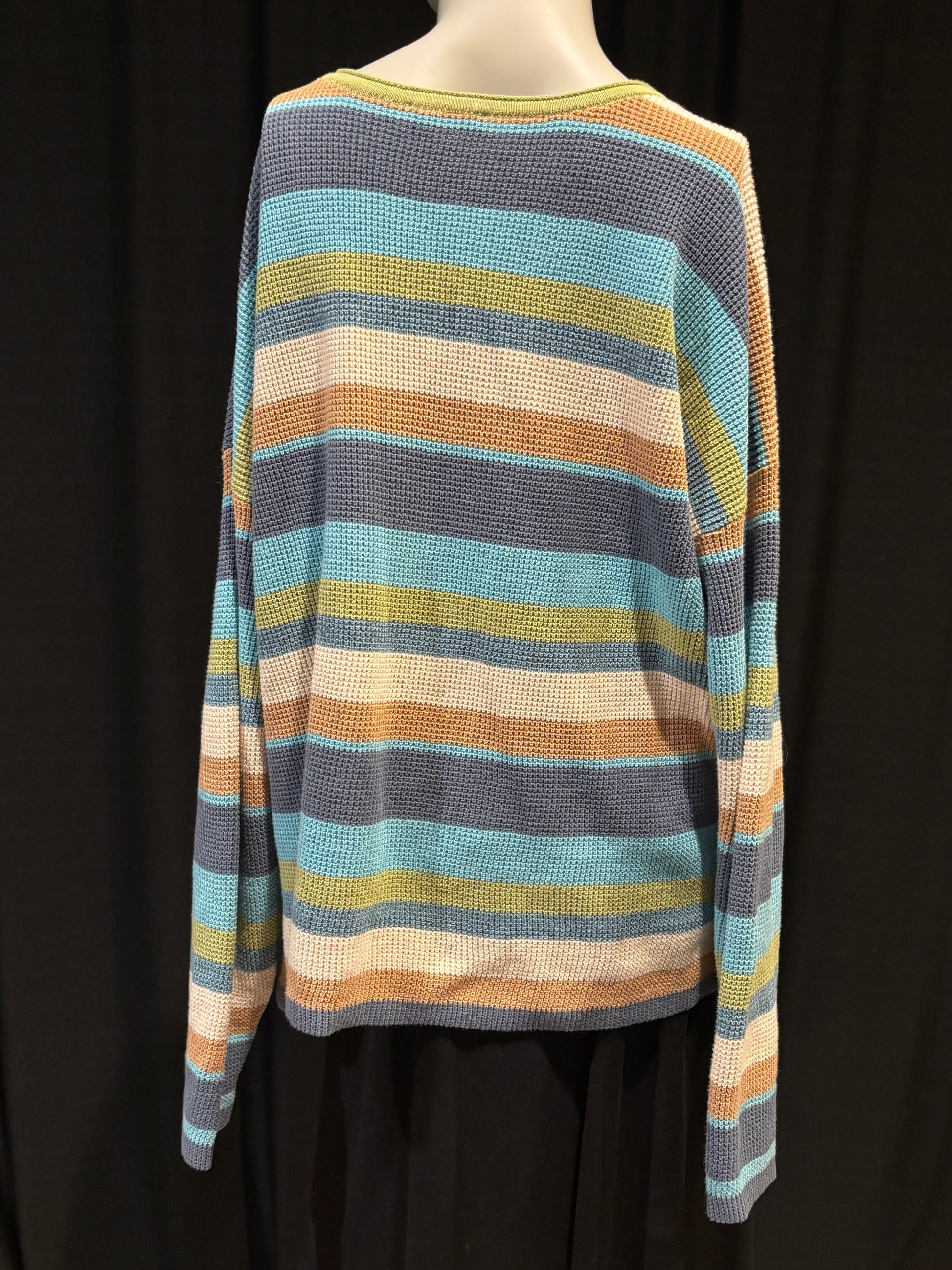 Tribal - 100% cotton, bohemian striped knit sweater