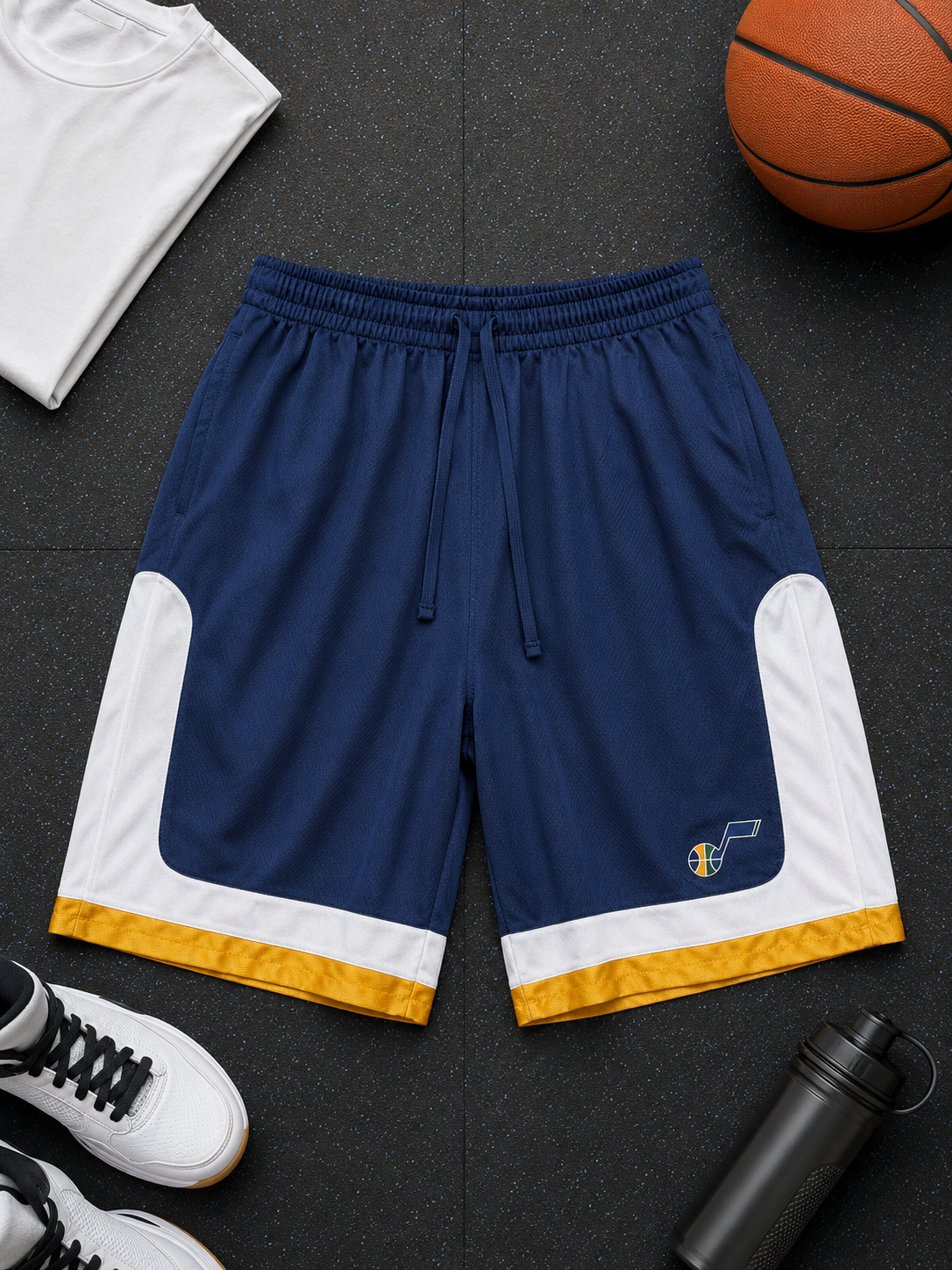 Utah Jazz NBA men’s basketball shorts size 2XL in navy blue and gold