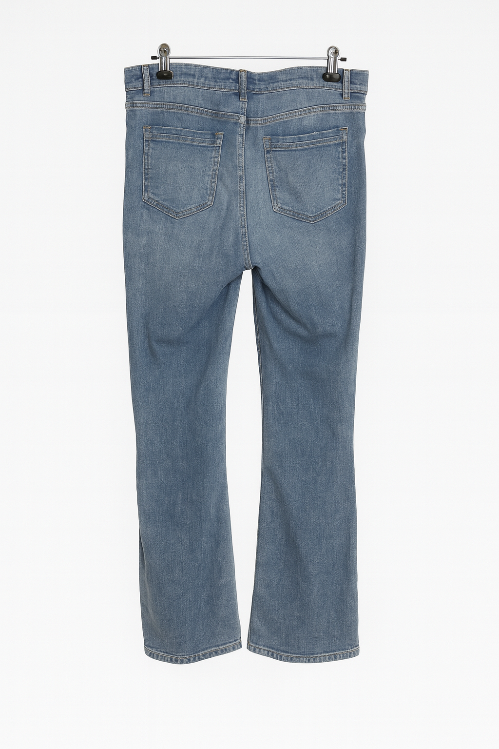 Classic blue Willow wide-leg denim jeans-Classic blue back view pockets - 