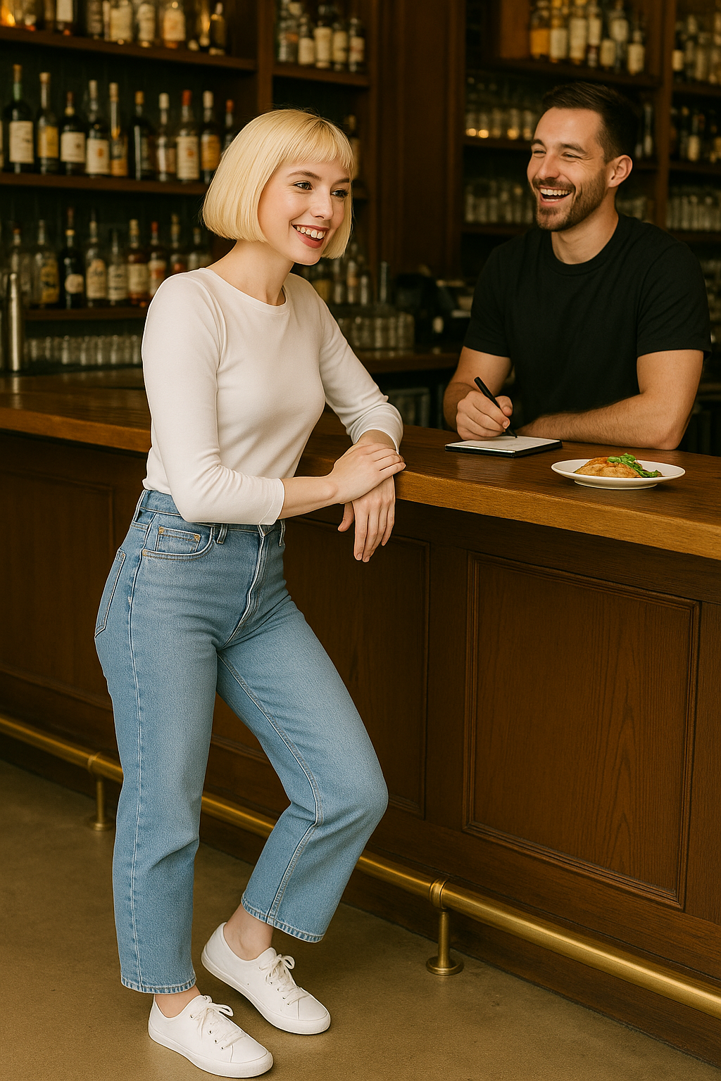 Relaxed high rise wide leg jeans blue pockets zipper fly every day denim style