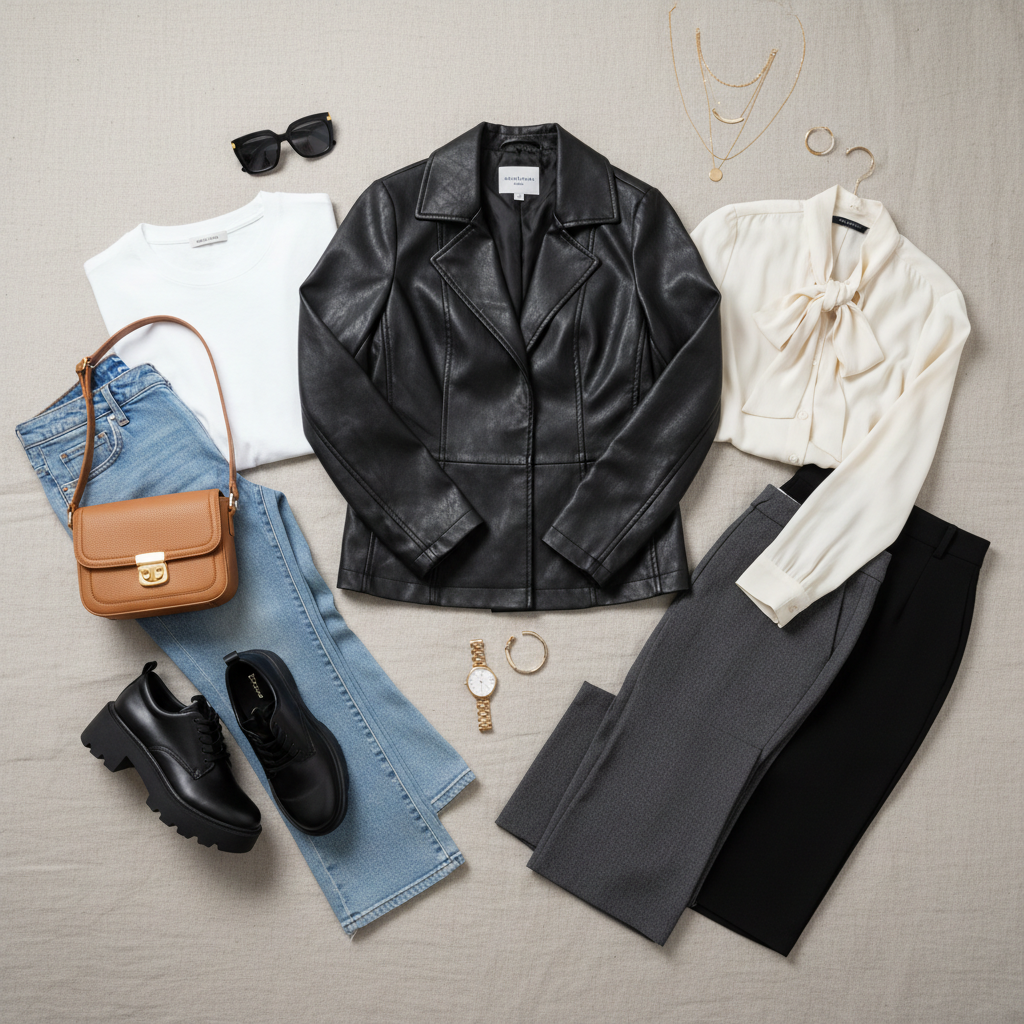 Black Faux Leather Jacket Styling Guide - Beautiful options in fashion